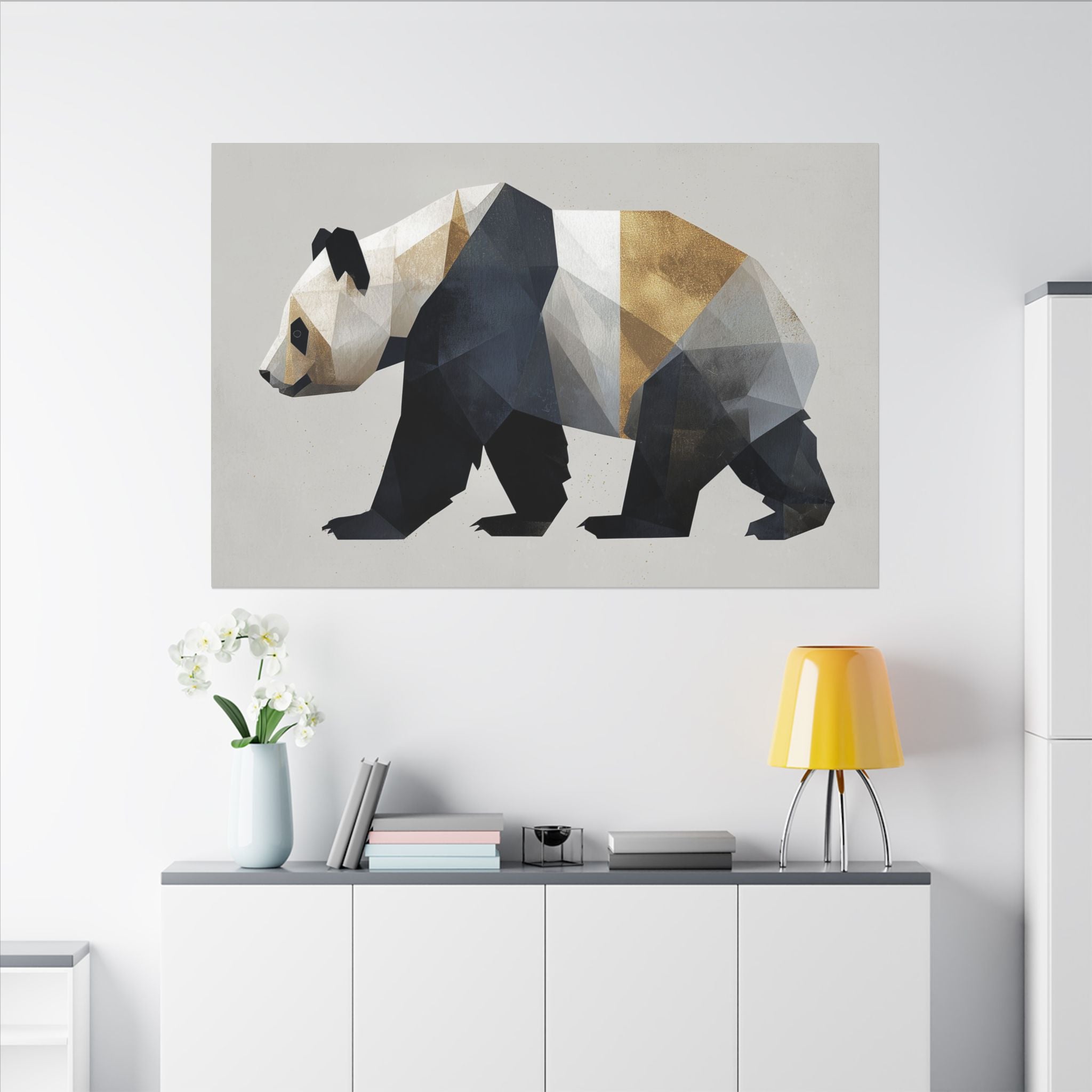 Geometric Panda: Minimalist Digital Art, Polygonal Wildlife Design, Contemporary Graphic Illustration   |  Personalized & Custom Orders
