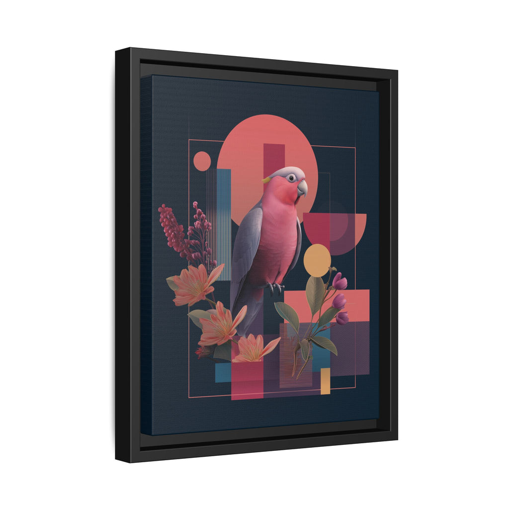 Galah Geometric Framed Print : Stylized Digital Cockatoo Portrait, Contemporary Abstract Botanical    |   Custom Orders Accepted