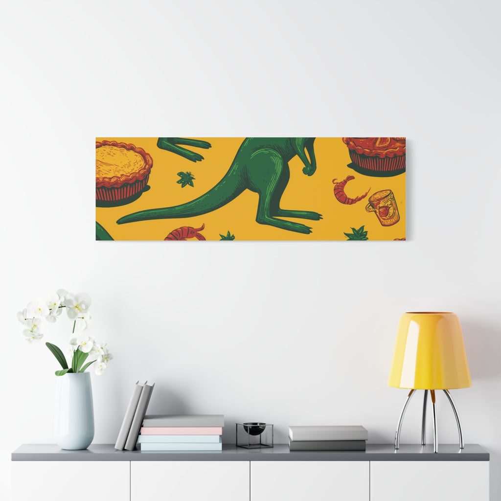 Kangaroo Canvas Wall Art, Vibrant Animal Decor, Unique Gift for Nature Lovers, Fun Kitchen Wall Hanging, Australian Themed Art