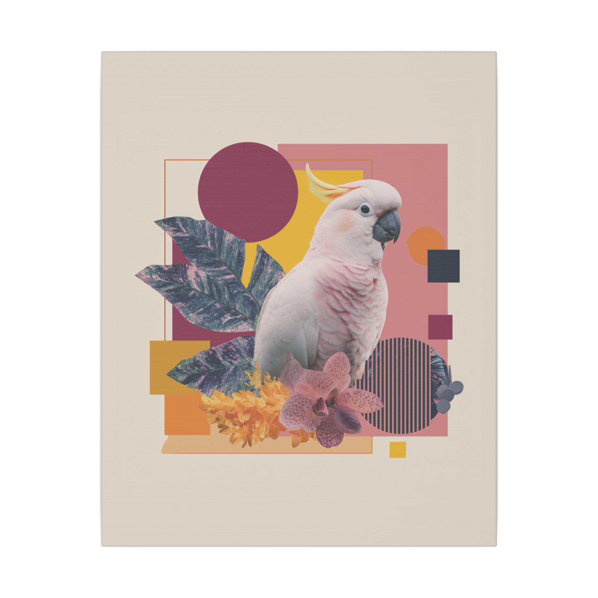 Cockatoo Chromatics: Geometric Botanical Fusion, Modern Graphic Design   |    Custom Orders Available