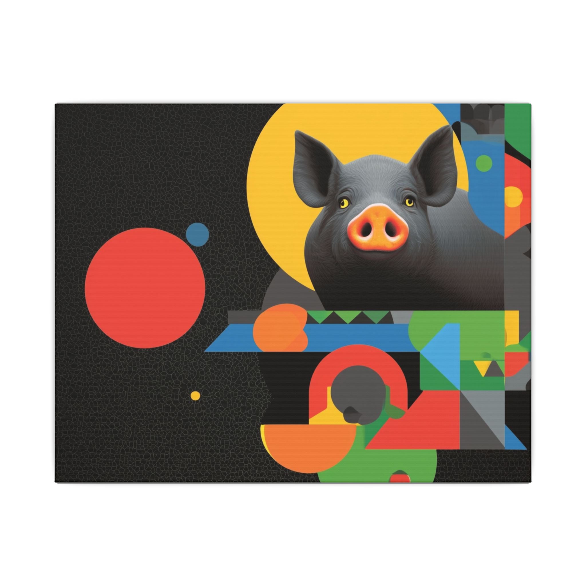 Geometric Pig Odyssey: Abstract Graphic Design Poster, Avant-Garde Animal Art   |    Custom Orders Available