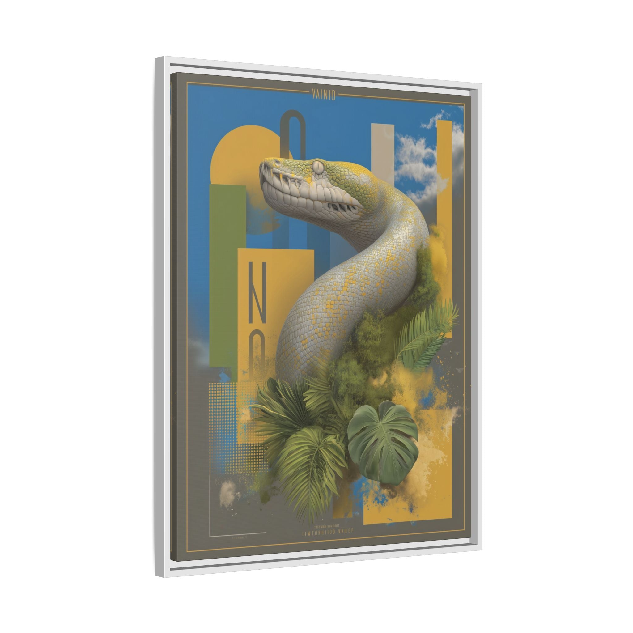 Serpent's Geometry: Tropical Anaconda Graphic Design, Modern Wildlife Illustration   |  Personalized & Custom Orders Available
