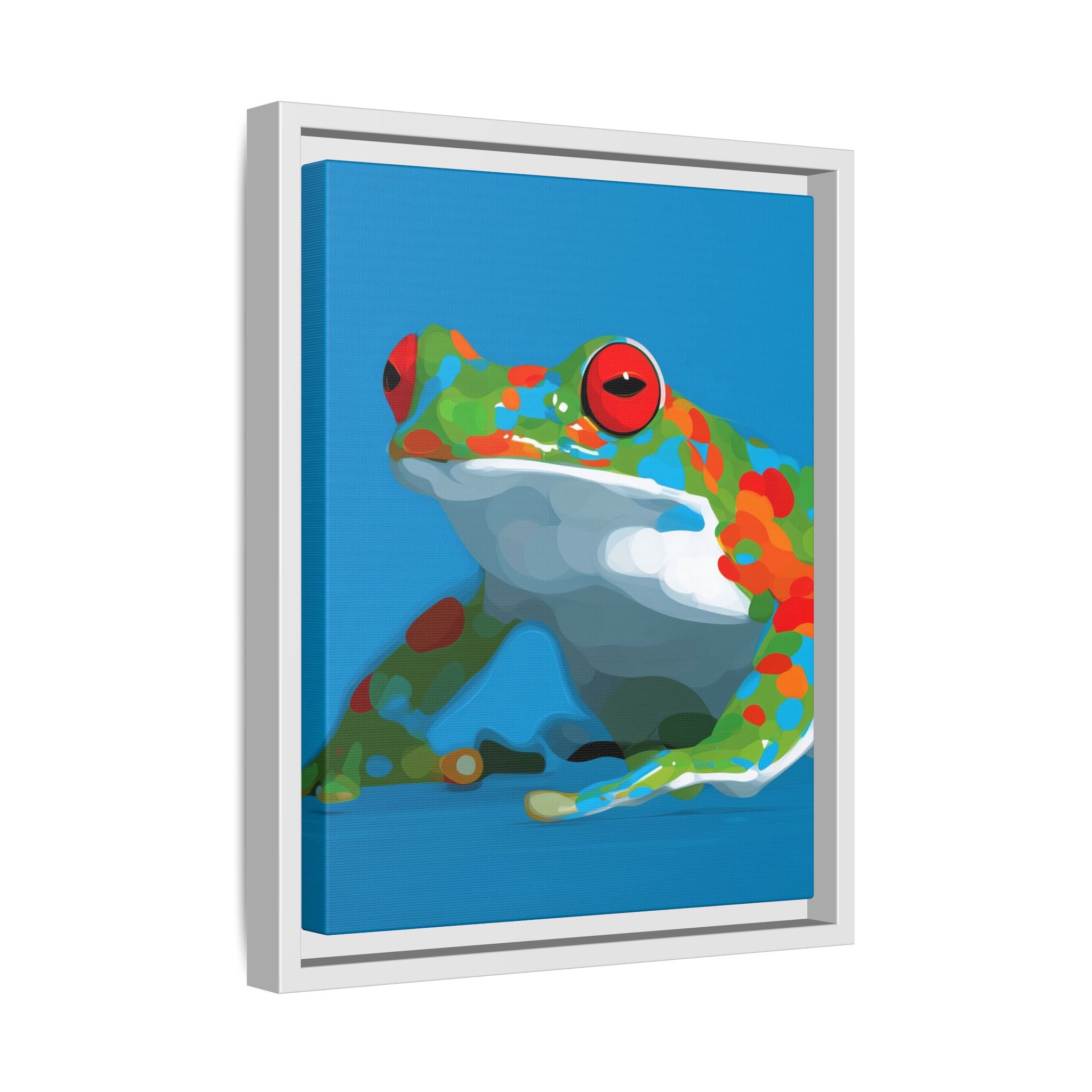 Chromatic Amphibian Framed Print : Mosaic Frog Vector Art, Modern Wildlife Illustration   |  Personalized & Custom Orders Available