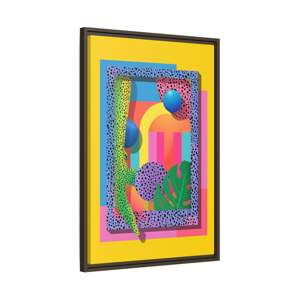 Geometric Rhythms: Abstract Layers of Color, Dimensional Shapes and Tropical Elements, Vibrant Modern Art Composition   |   Custom Orders