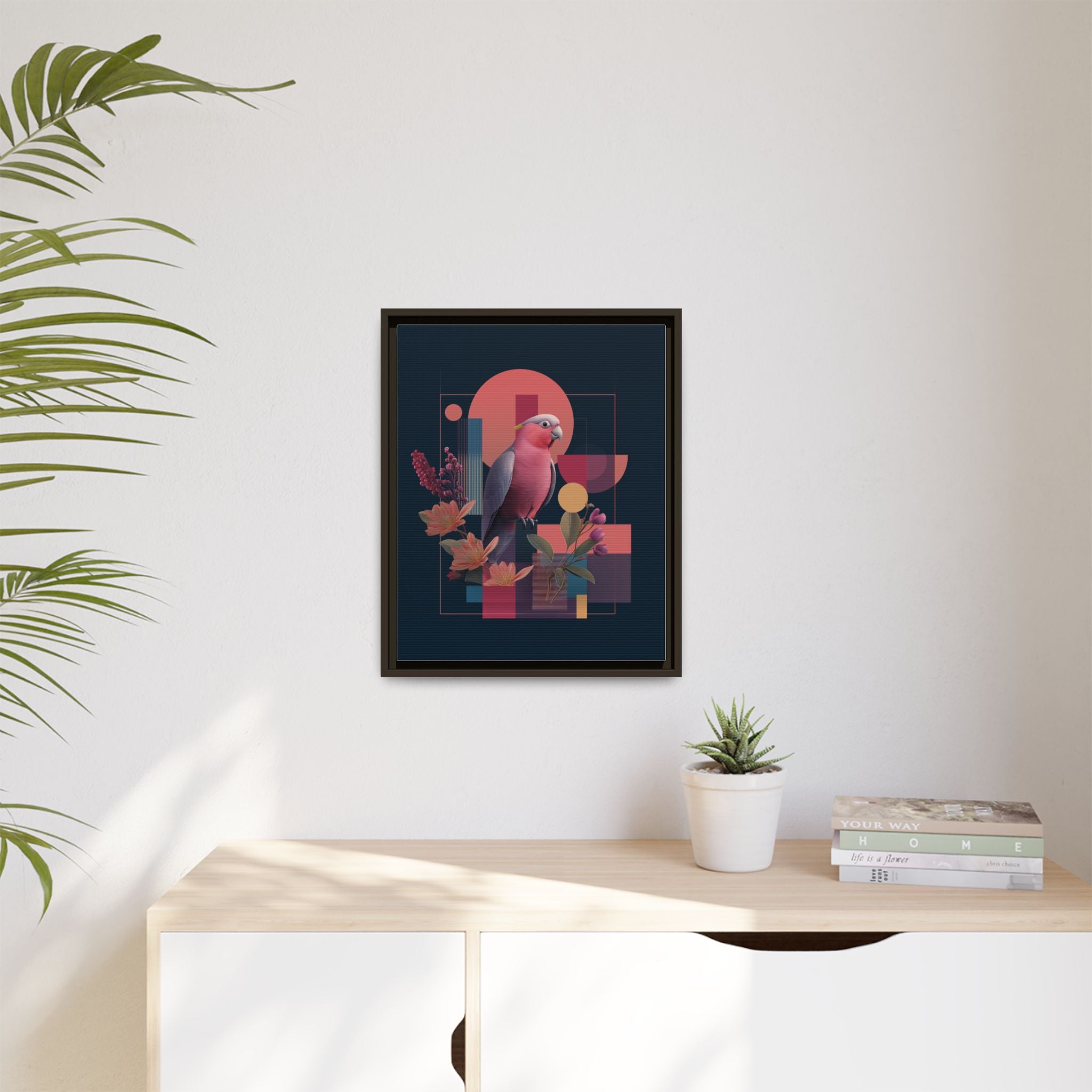 Geometric Rose Galah: Digital Art Deco, Retro-Futuristic Parrot Composition   |    Custom Orders Available