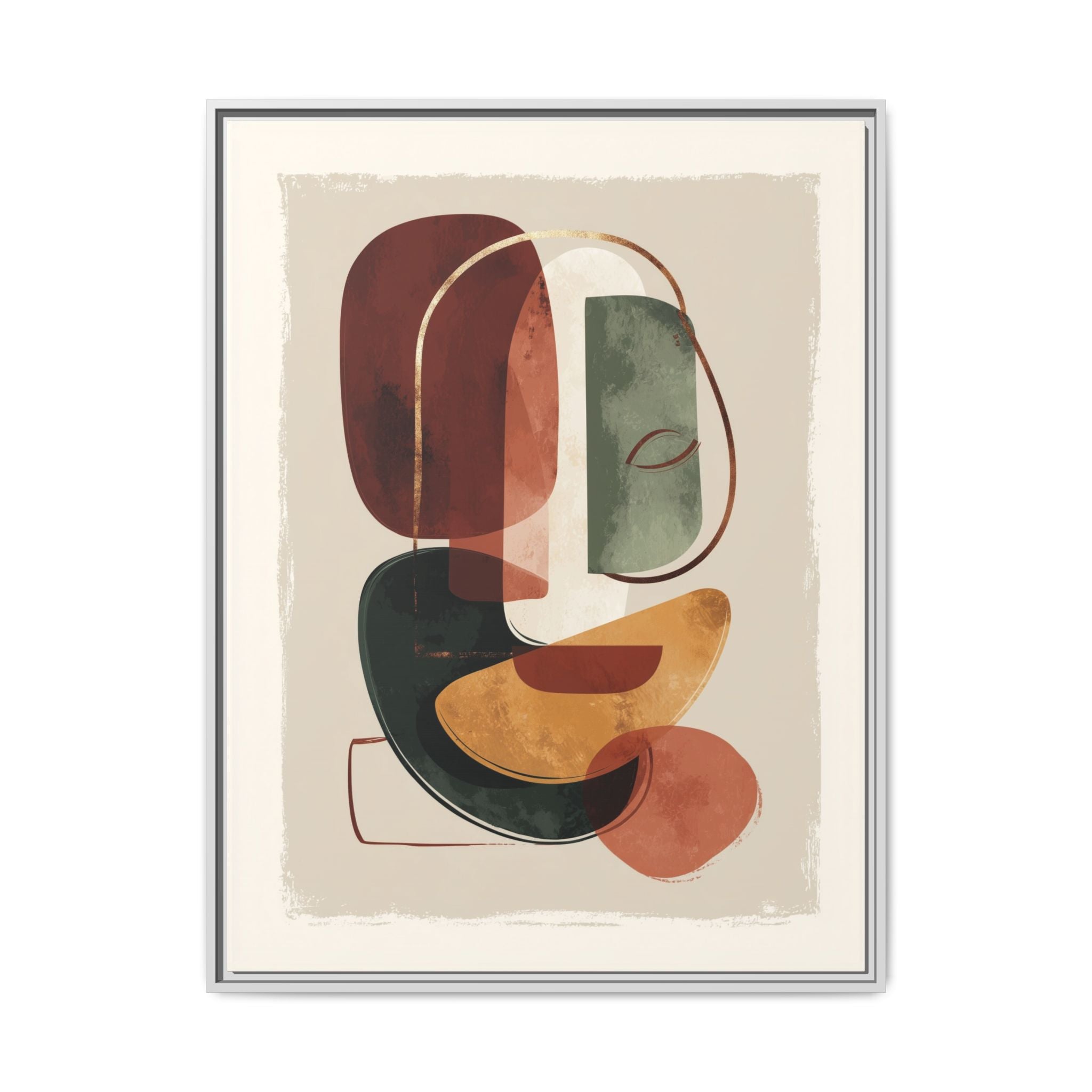 Layered Geometries: Mid-Century Modern Composition, Organic Abstract Design, Translucent Intersecting Shapes   |   Custom Orders Accepted