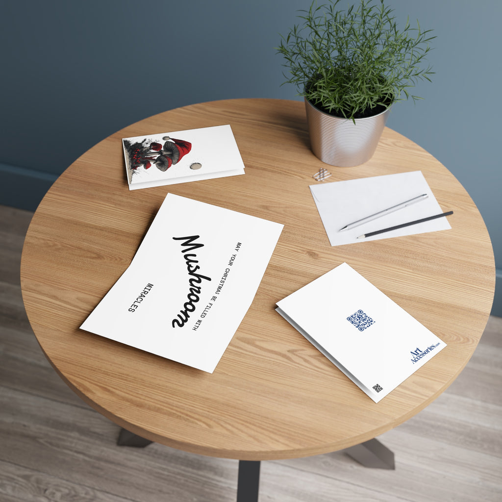 Moonlit Mushroom Wonderland: Whimsical Forest Fantasy, Surreal Holiday Illustration, Detailed Sketch Art Style | Custom Orders Accepted