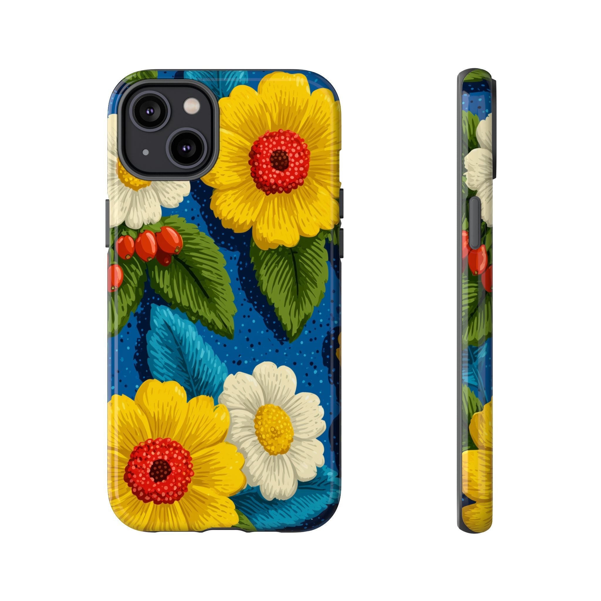 Summer Tough Cases: Floral Fine Art Phone Case, Fun Beach Vibe Phone Accessory, Summer Travel Gift, Colorful Phone Cover, Casual Style Tech