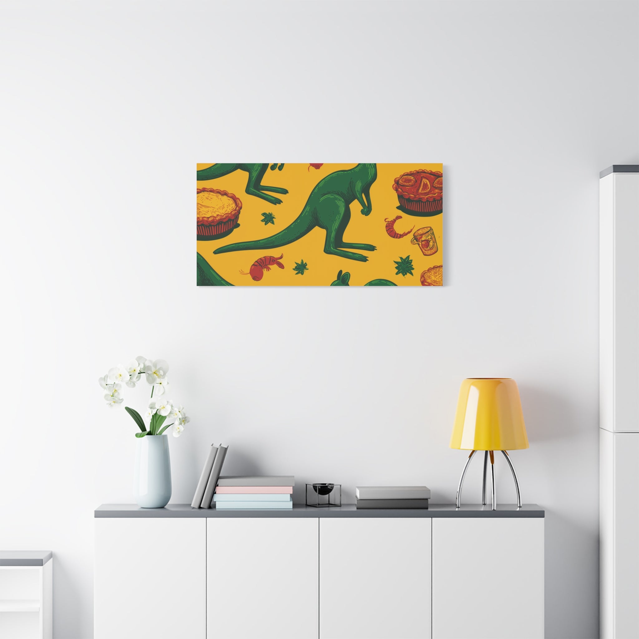 Kangaroo Canvas Wall Art, Vibrant Animal Decor, Unique Gift for Nature Lovers, Fun Kitchen Wall Hanging, Australian Themed Art