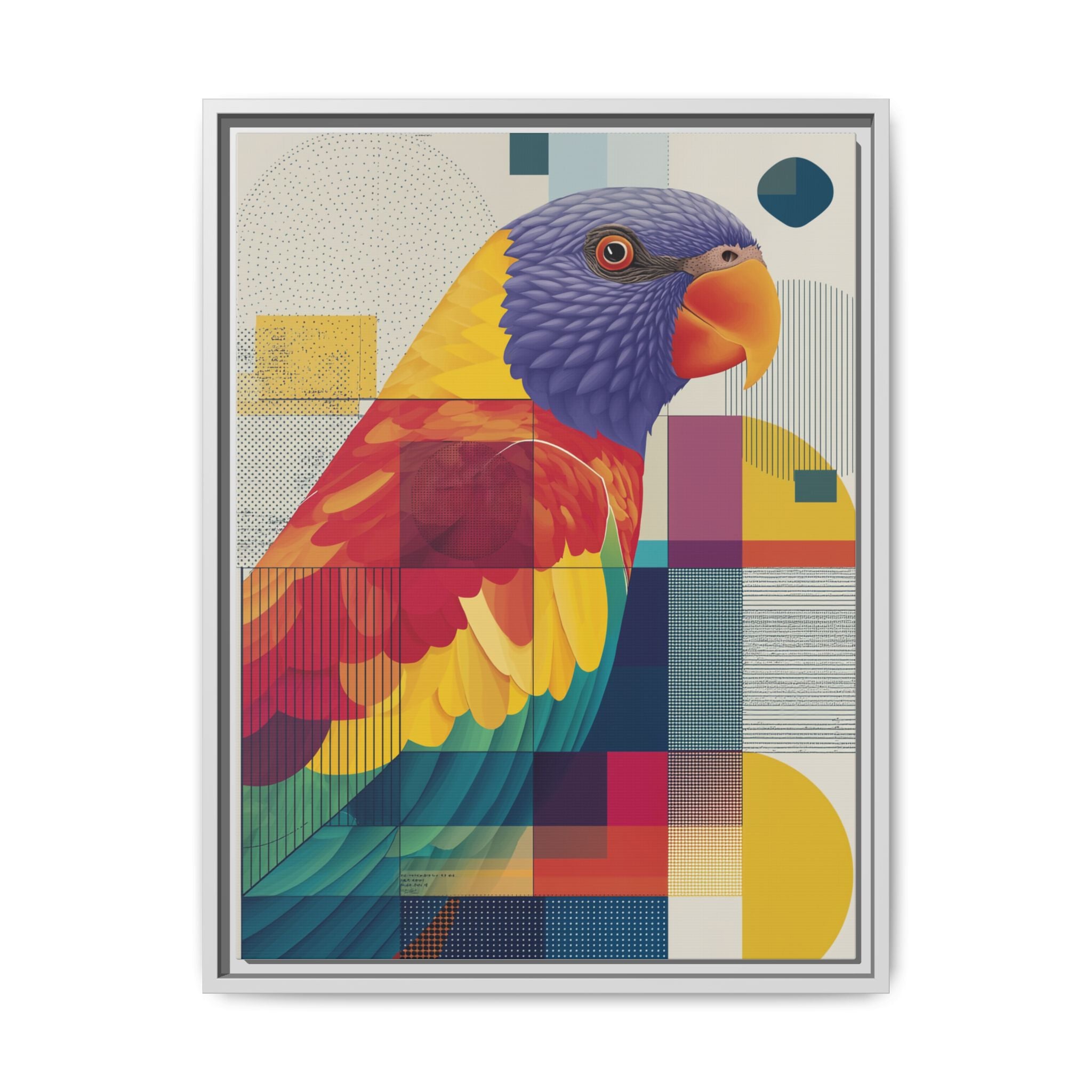 Prismatic Parrot: Geometric Deconstruction, Modern Abstract Art   |    Custom Orders Available