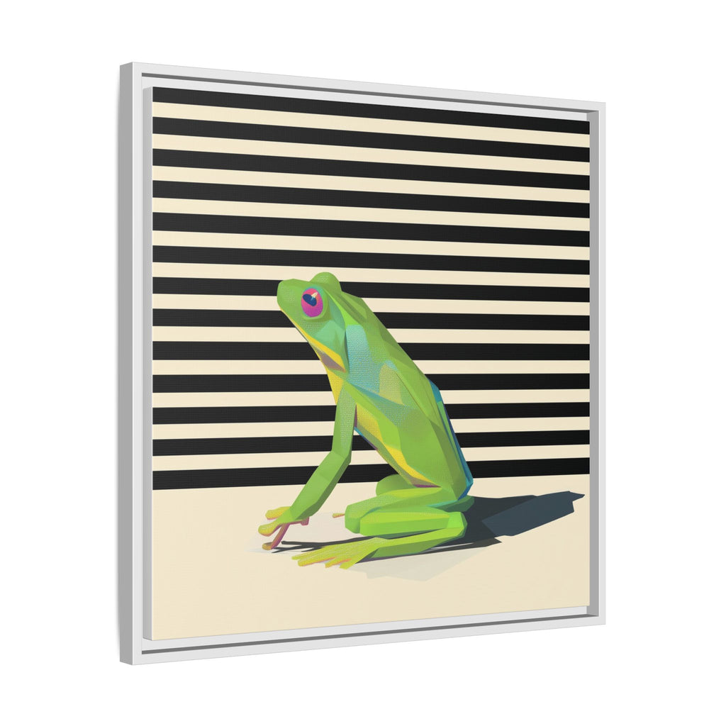 Stylized Frog Portrait Framed Print , Minimalist Pop Art Design   |  Personalized & Custom Orders Available