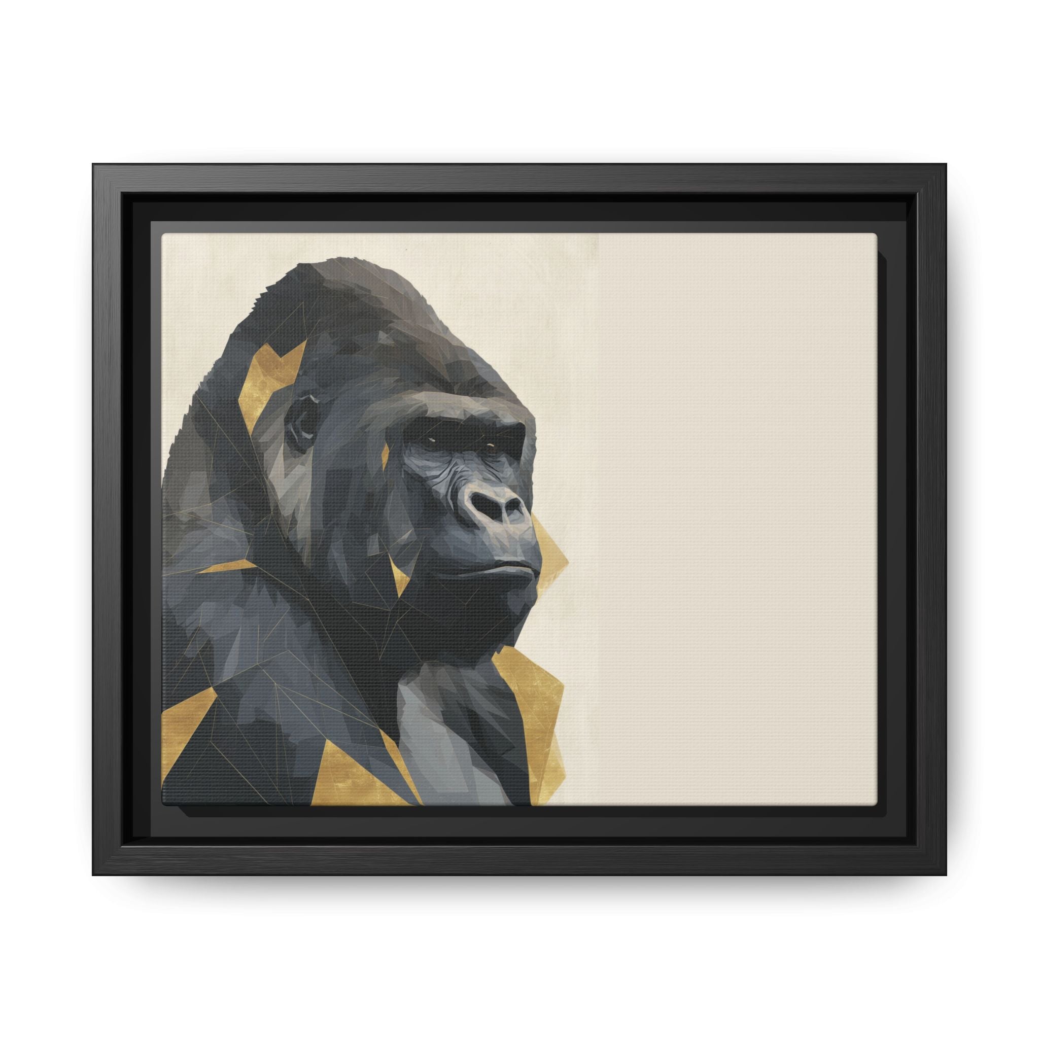 Primal Geometry: Polygonal Gorilla Portrait, Modern Metallic Wildlife Art   |  Personalized & Custom Orders Available