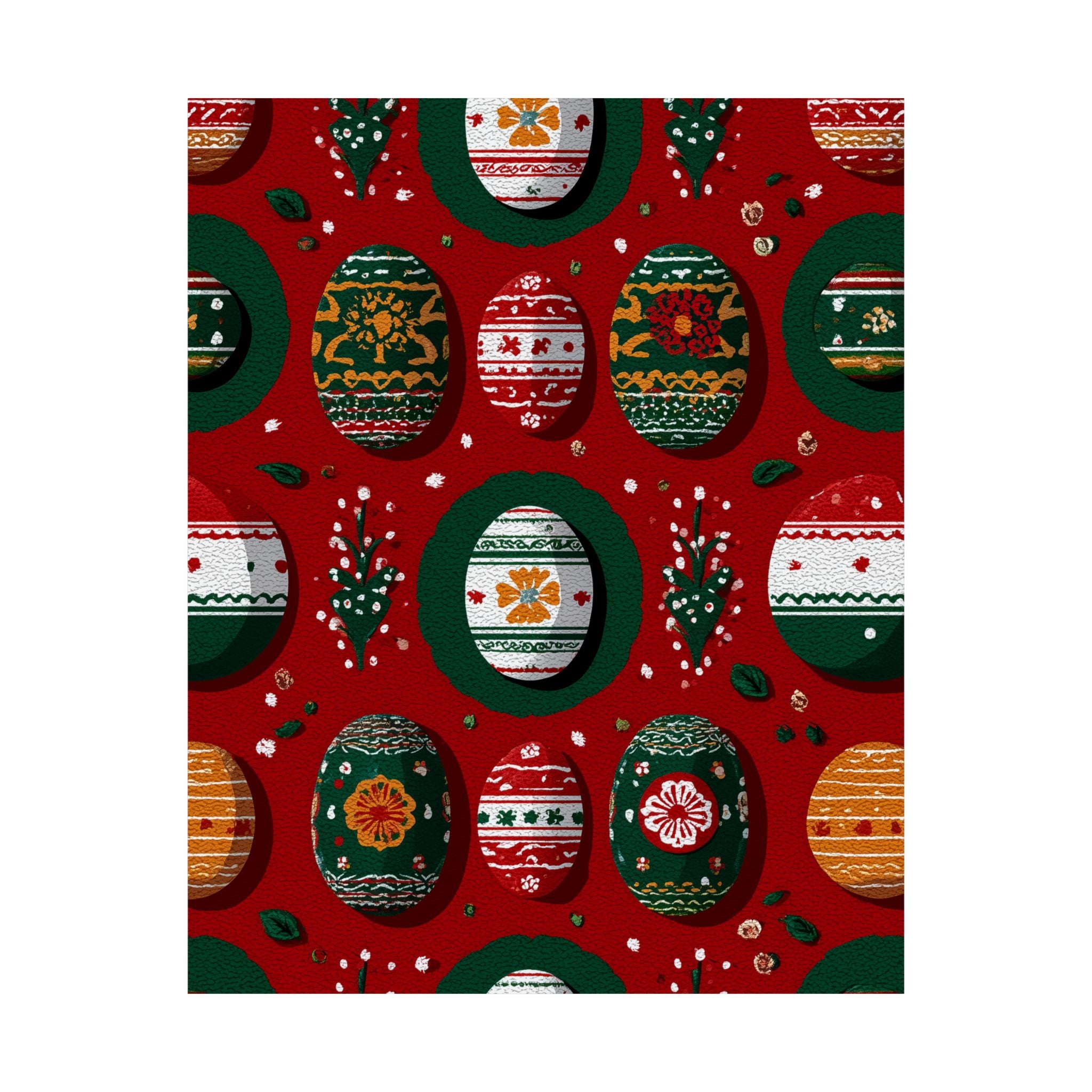 Festive Christmas Egg Poster, Seasonal Wall Art, Spring Decor, Holiday Decoration, Home Wall Art, Easter Gift Idea