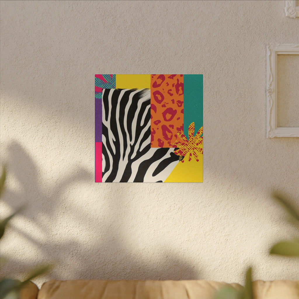 Copy of Pop Geometry: Zebra Leopard Fusion, Geometric Color Block, Modern Abstract Design   |   Custom Orders Accepted