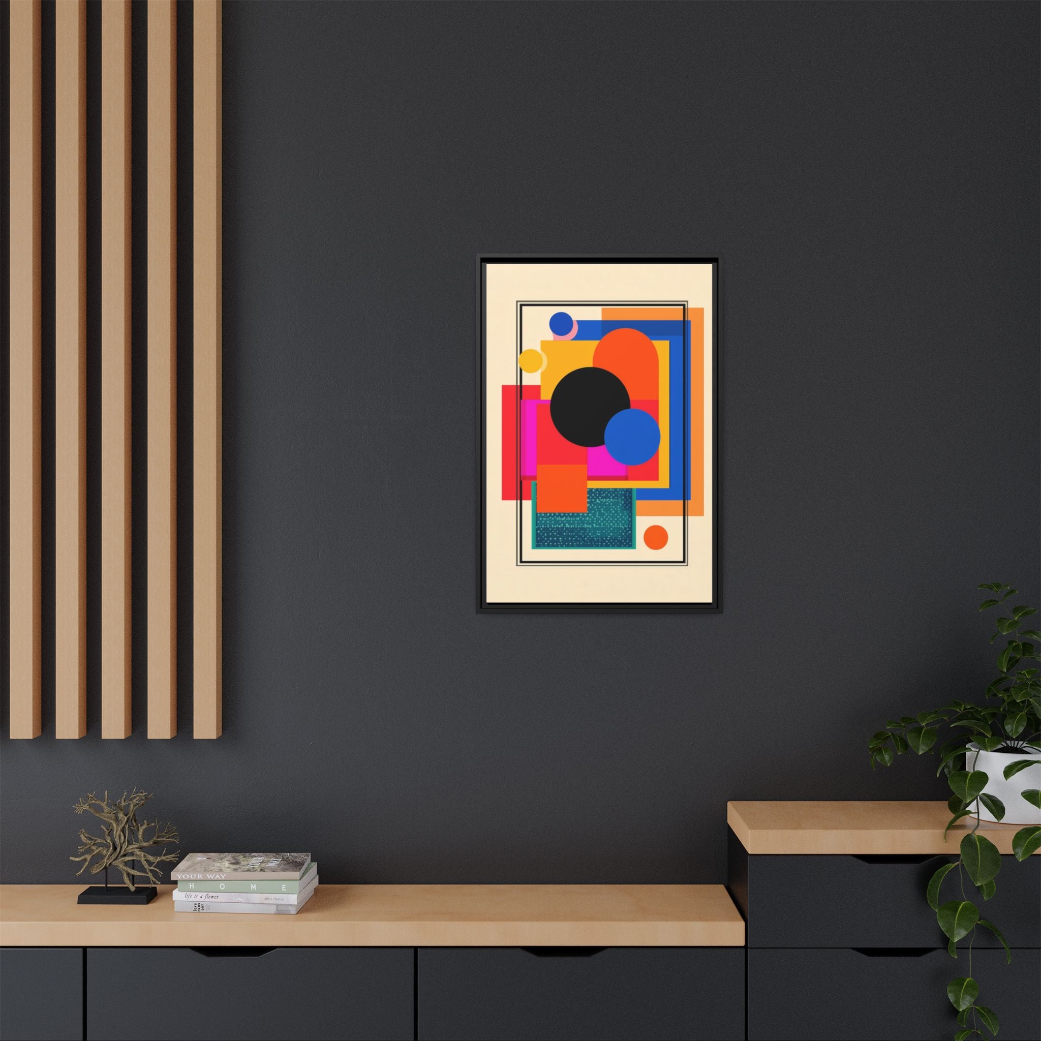 Geometric Harmony: Abstract Color Blocks, Mid-Century Modern Design, Minimalist Art Composition   |   Custom Orders Accepted