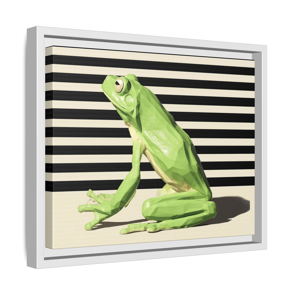 Geometric Frog Framed Print : Low-Poly Amphibian Design, Contemporary Minimalist Art   |  Personalized & Custom Orders Available