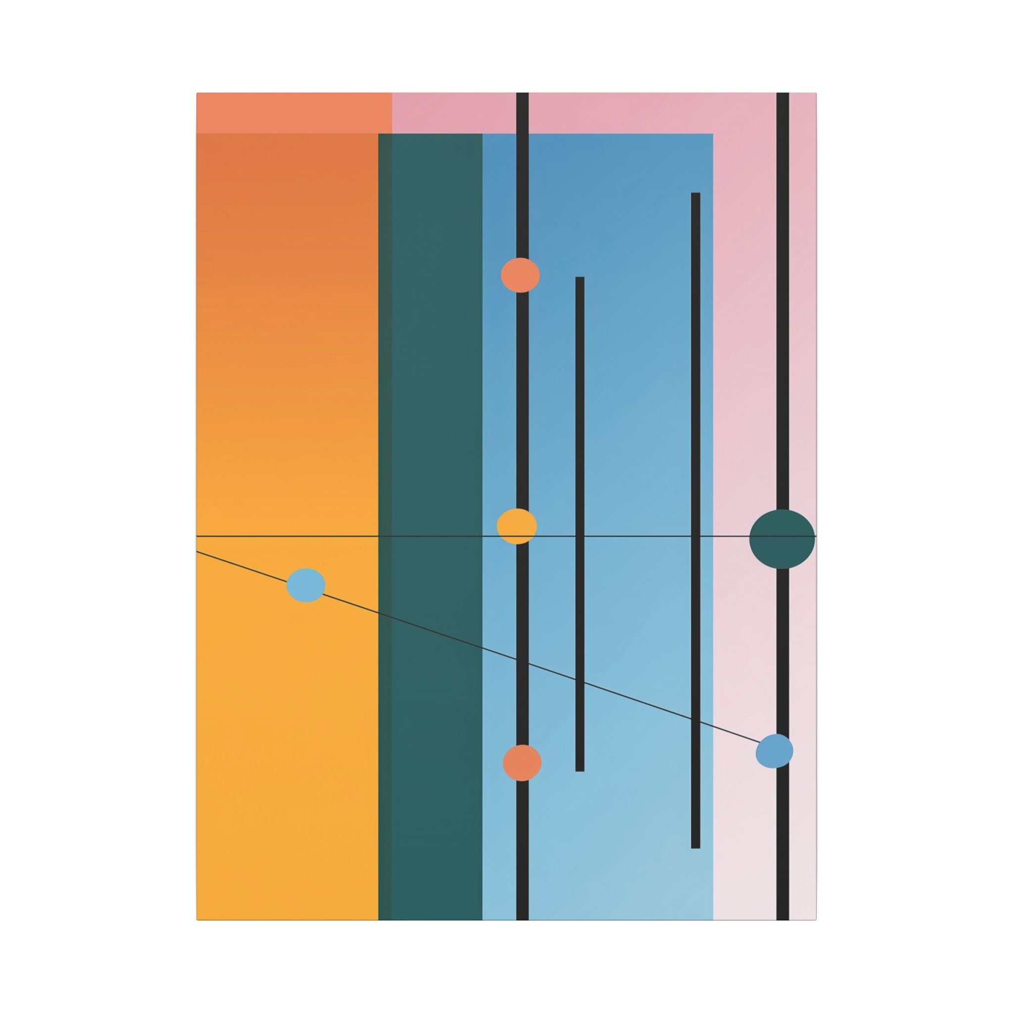 Geometric Networks: Constructivist Color Planes, Intersectional Design, Minimalist Spatial Composition   |   Custom Orders Accepted