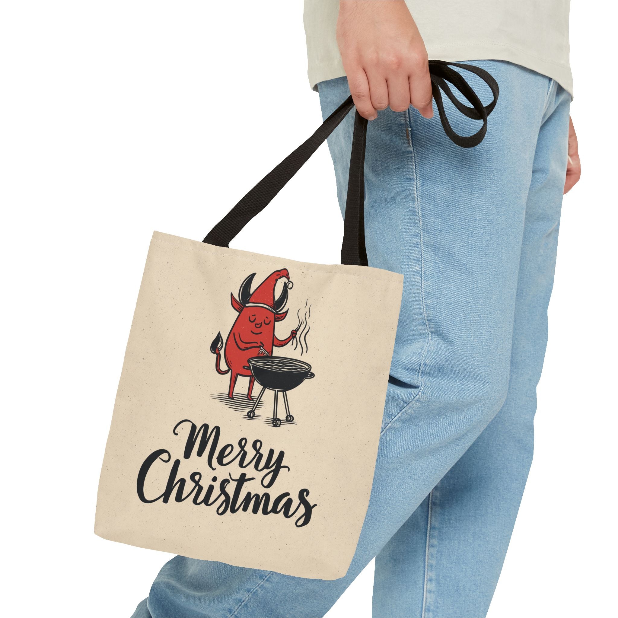 Naughty Santa , Secret Santa, Devil Theme, Devil Themed Art Tote Bag (AOP)
