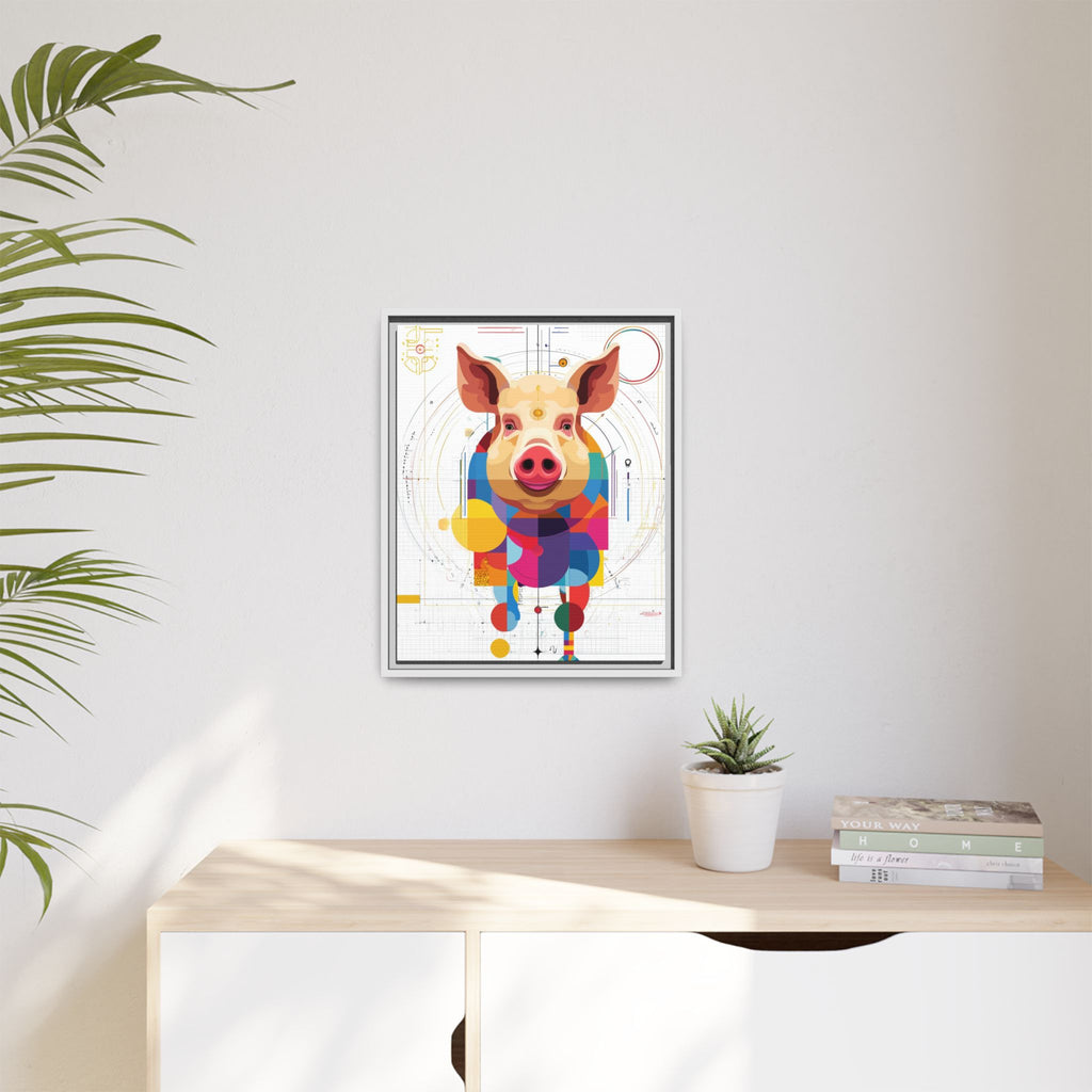 Geometric Pig: Digital Cubist Portrait, Mathematical Animal Abstraction   |    Custom Orders Available