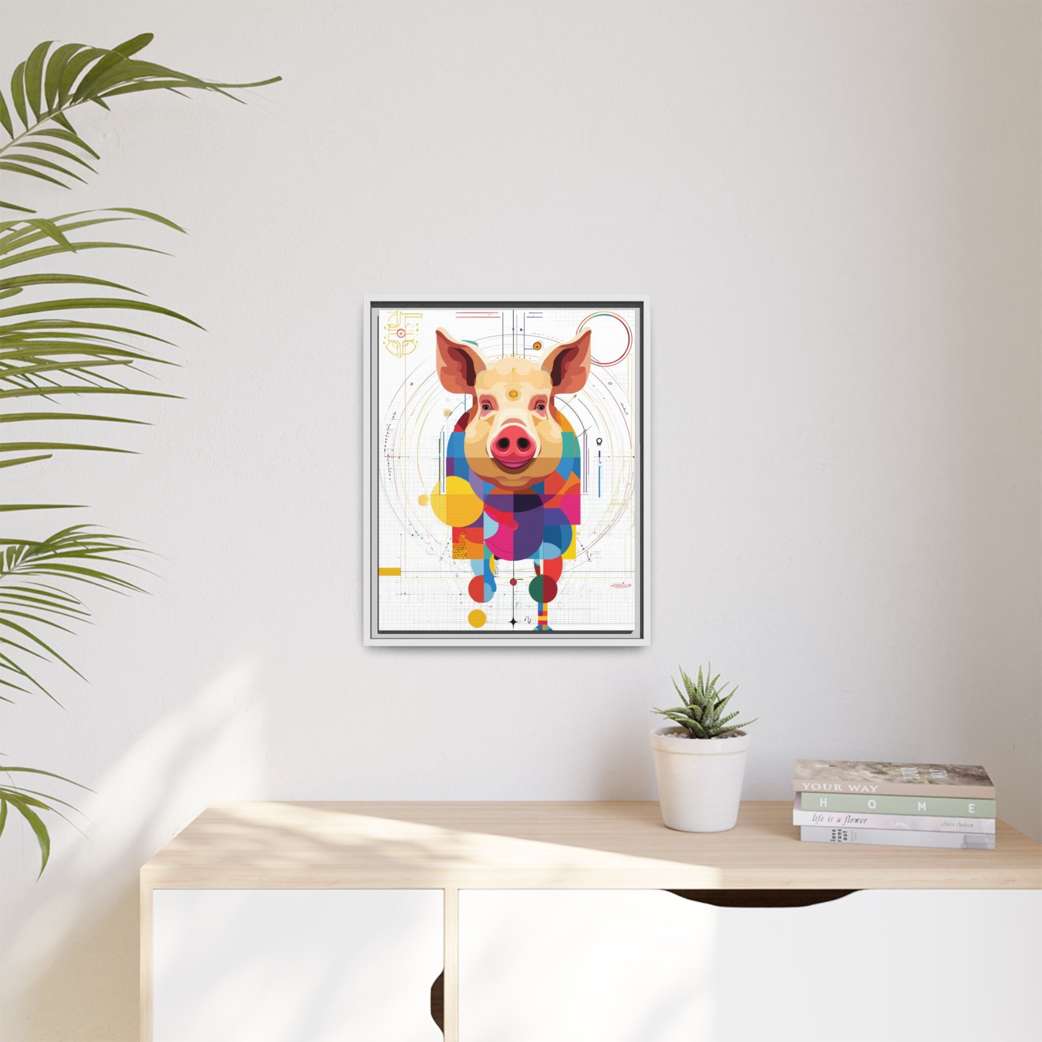 Geometric Pig: Digital Cubist Portrait, Mathematical Animal Abstraction   |    Custom Orders Available