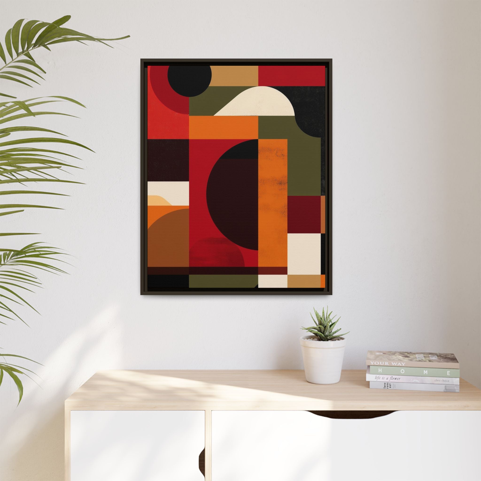 Geometric Convergence: Abstract Bauhaus Design, Constructivist Color Blocks, Architectural Art Composition   |   Custom Orders Accepted