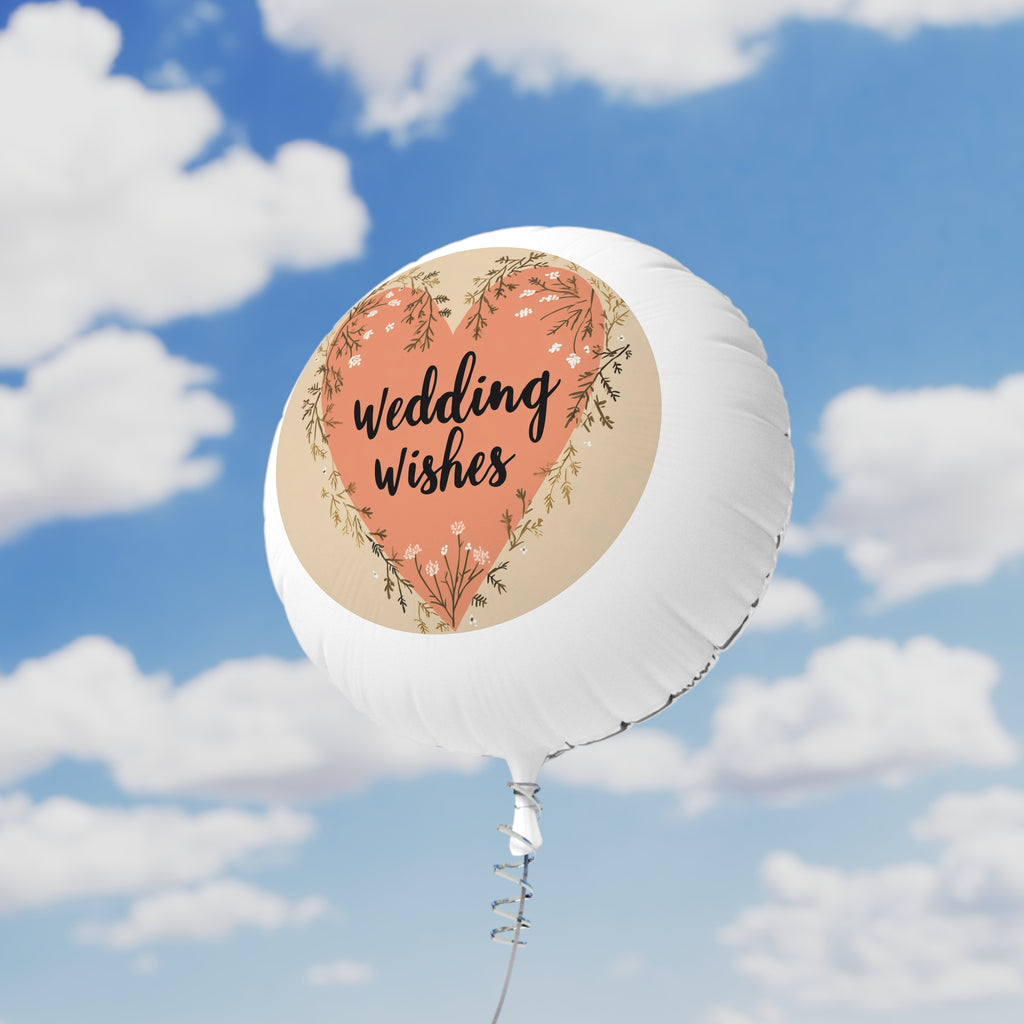 Wedding Wishes Mylar Balloon