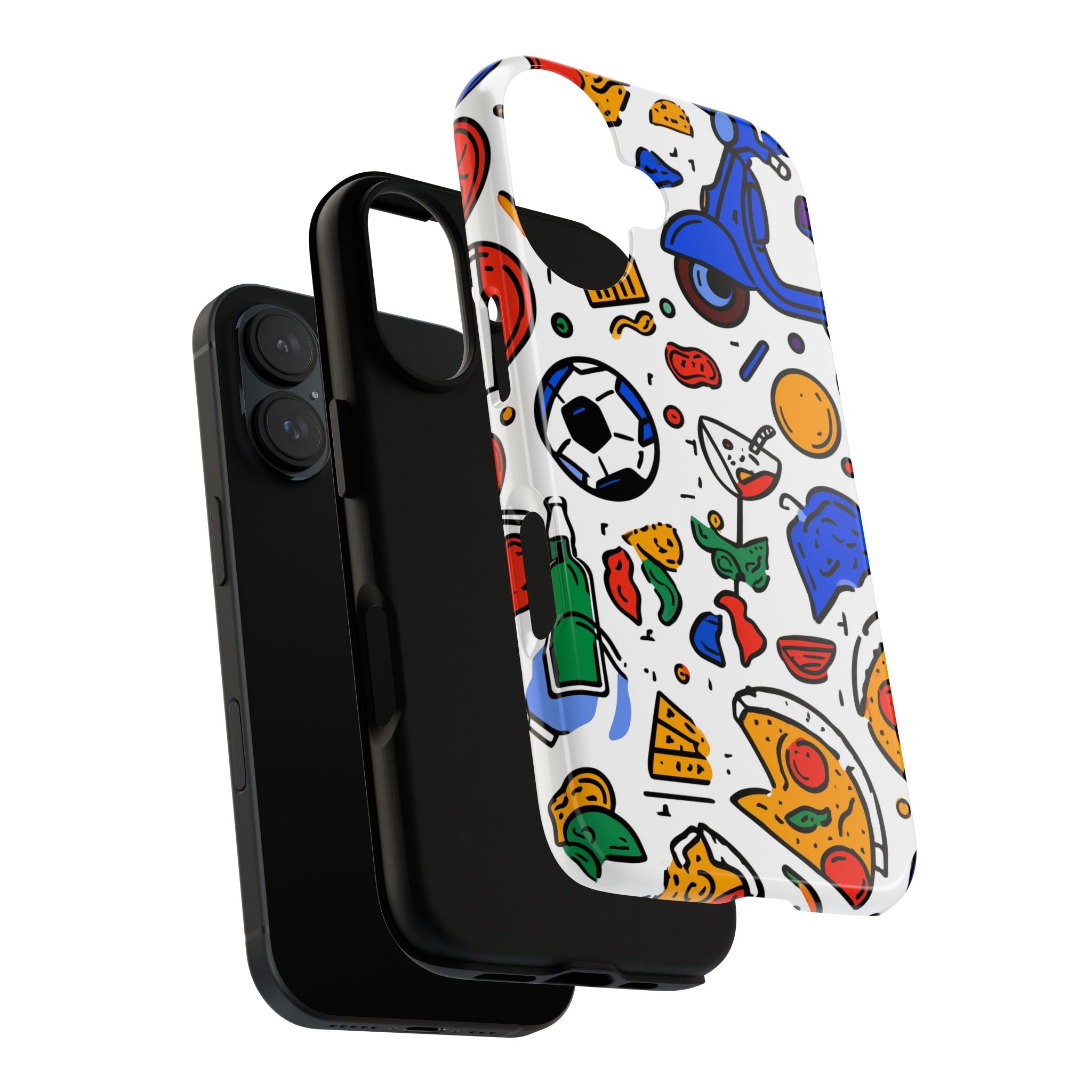 Italy Italian Vespa Colorful iPhone Case, Funky Phone Cover, Unique Cell Phone Accessory, Fun Design for Kids and Teens, Gift for Holidays