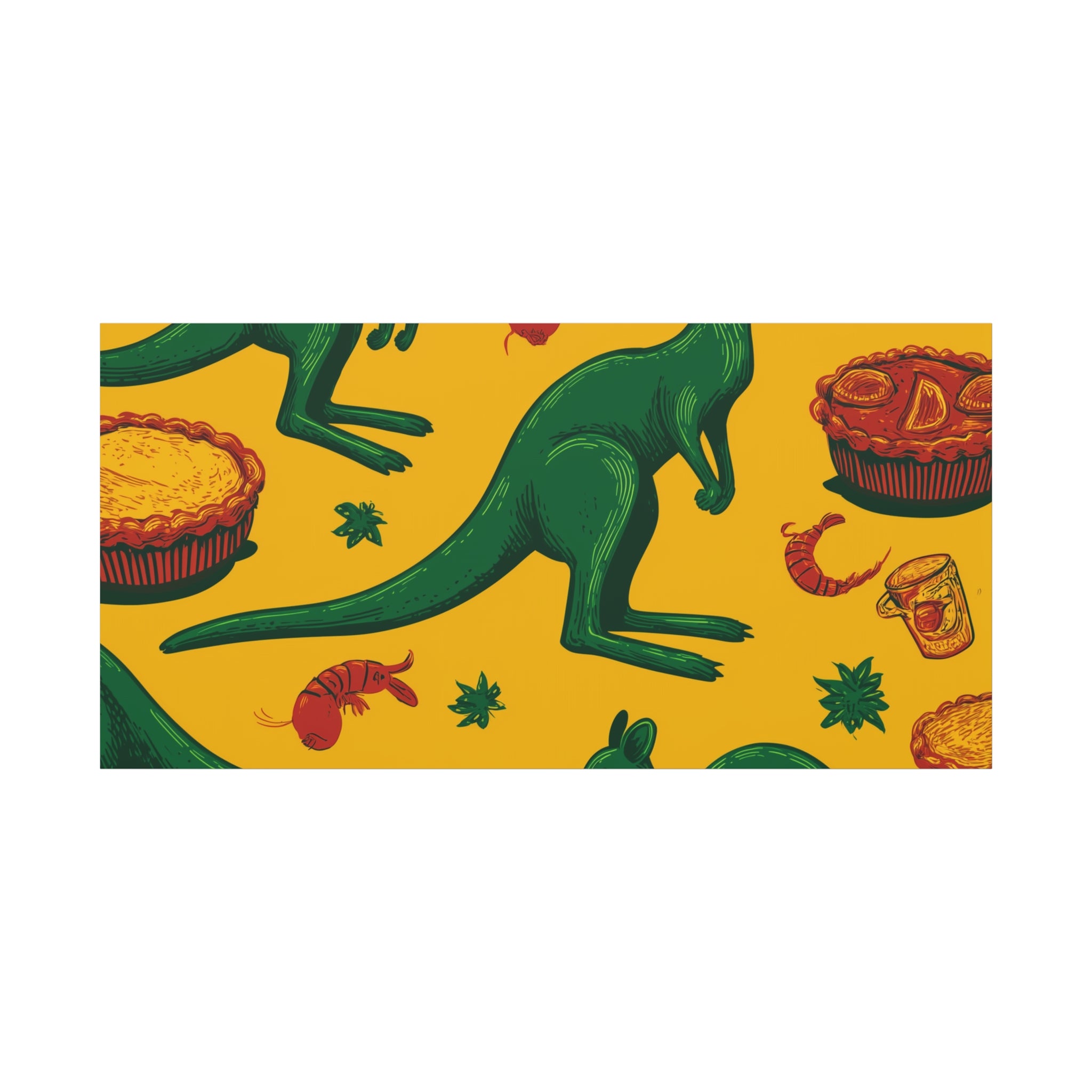 Kangaroo Canvas Wall Art, Vibrant Animal Decor, Unique Gift for Nature Lovers, Fun Kitchen Wall Hanging, Australian Themed Art