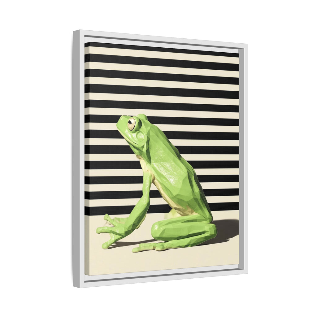 Geometric Frog Framed Print : Low-Poly Amphibian Design, Contemporary Minimalist Art   |  Personalized & Custom Orders Available