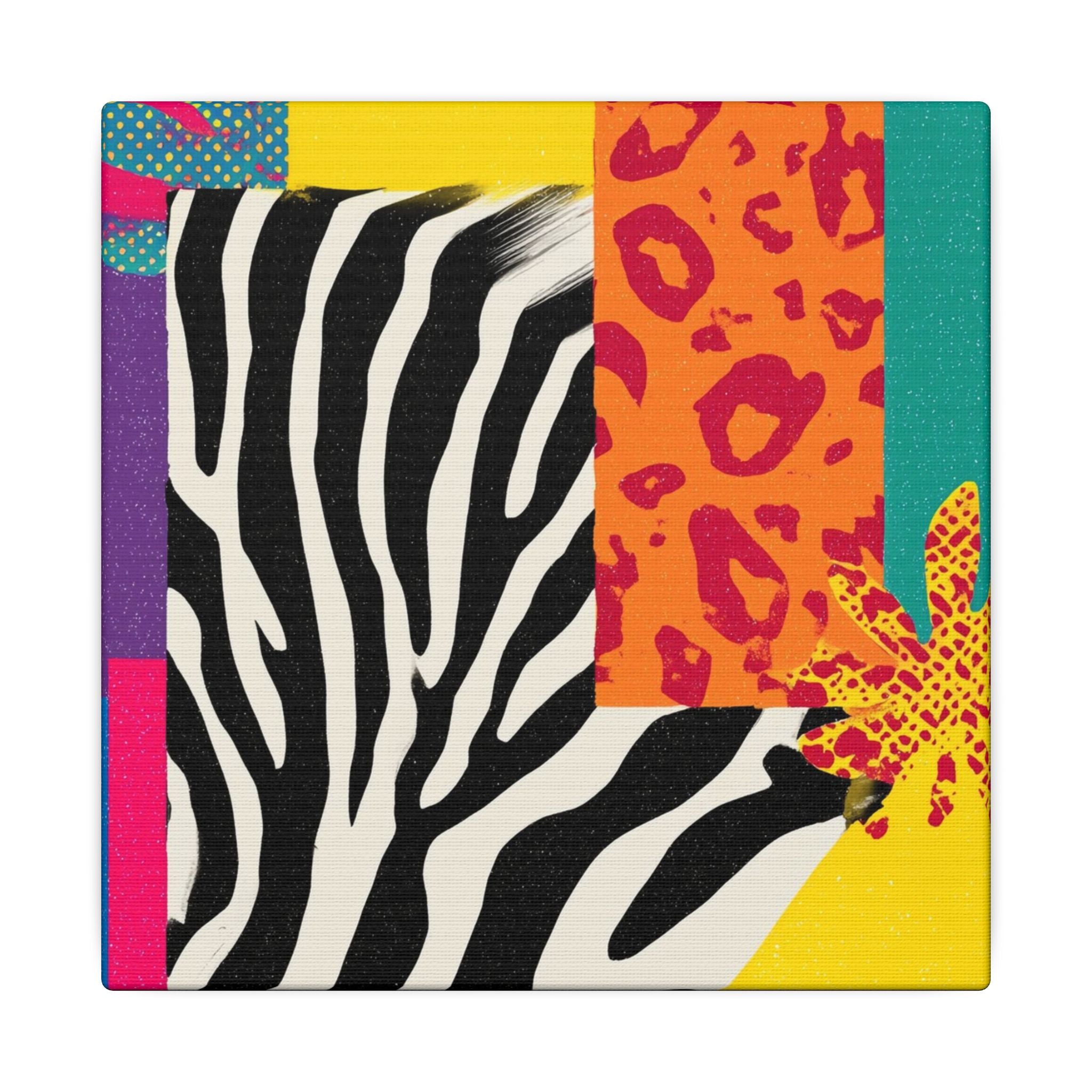 Pop Geometry: Zebra Leopard Fusion, Geometric Color Block, Modern Abstract Design   |   Custom Orders Accepted