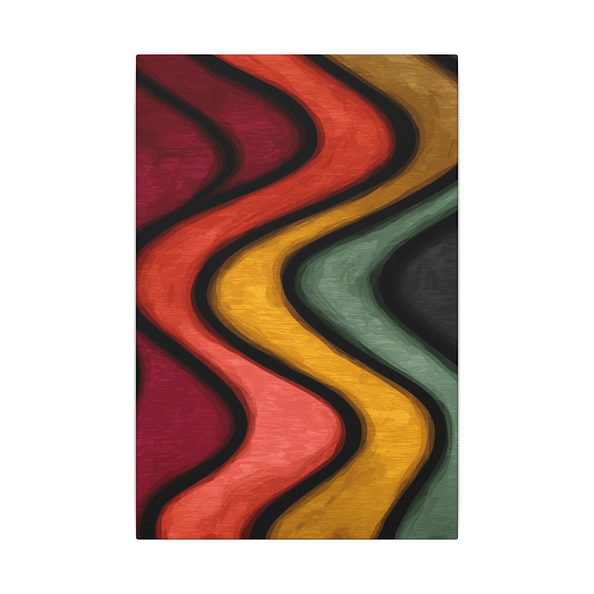 Autumnal Waves: Sinuous Organic Abstractions, Warm Color Landscape, Rhythmic Painterly Flow   |   Custom Orders Accepted