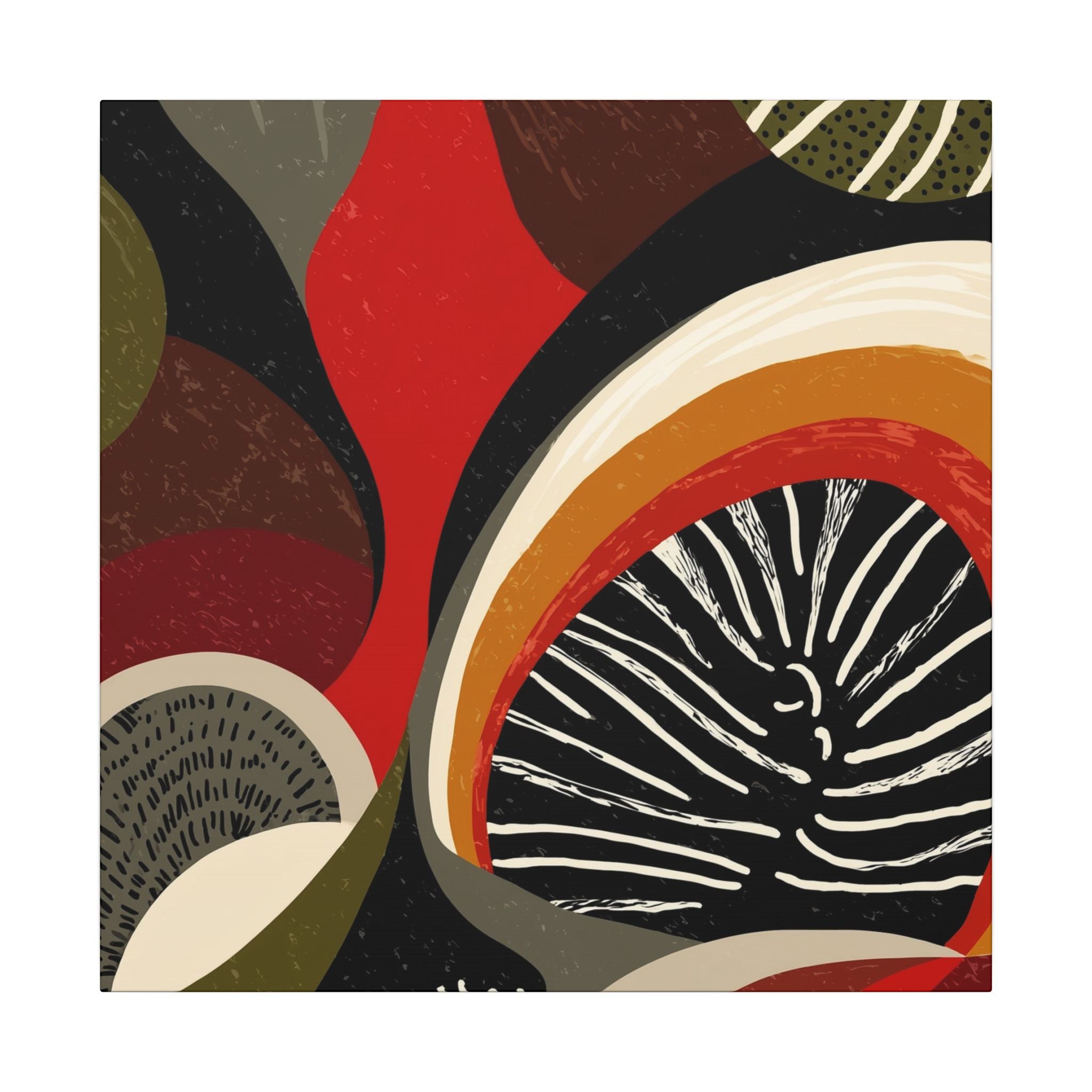 Harmonic Convergence: Organic Geometry, Mid-Century Modern Abstract, Earthy Palette Composition   |   Custom Orders Accepted