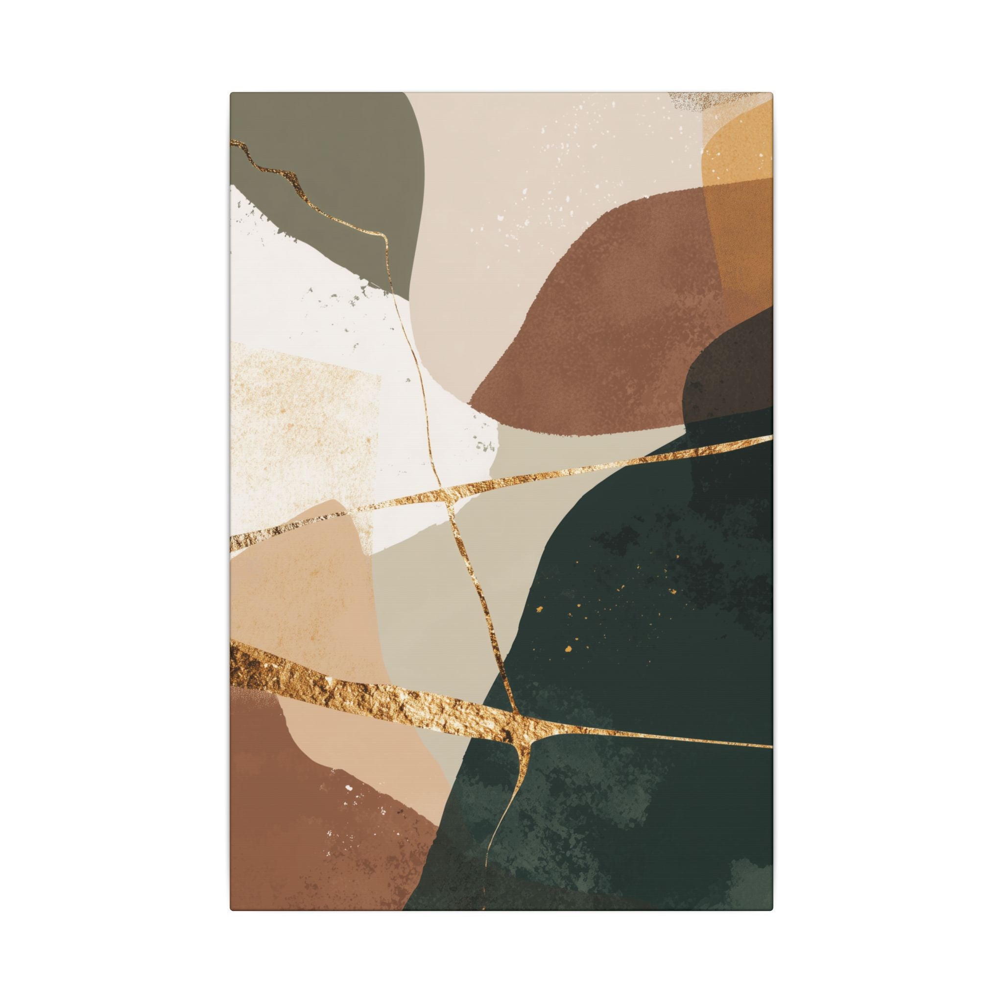 Canvas Print, Abstract Earthy Gold Wall Art, Modern Designer Home Decor, Stretched Matte Canvas; Thick, Multi-Size, Office Decor