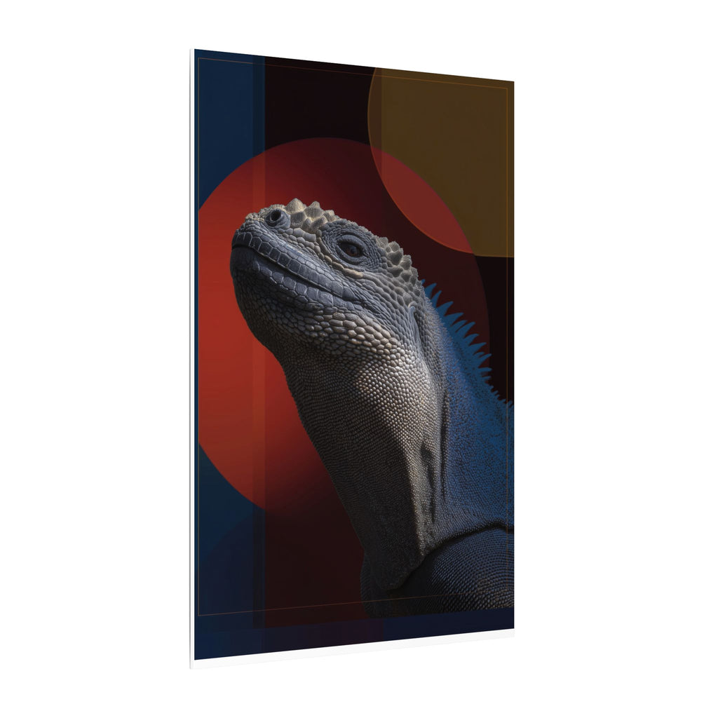 Marine Iguana Canvas: Reptilian Portrait, Digital Naturalism   |    Custom Orders Available