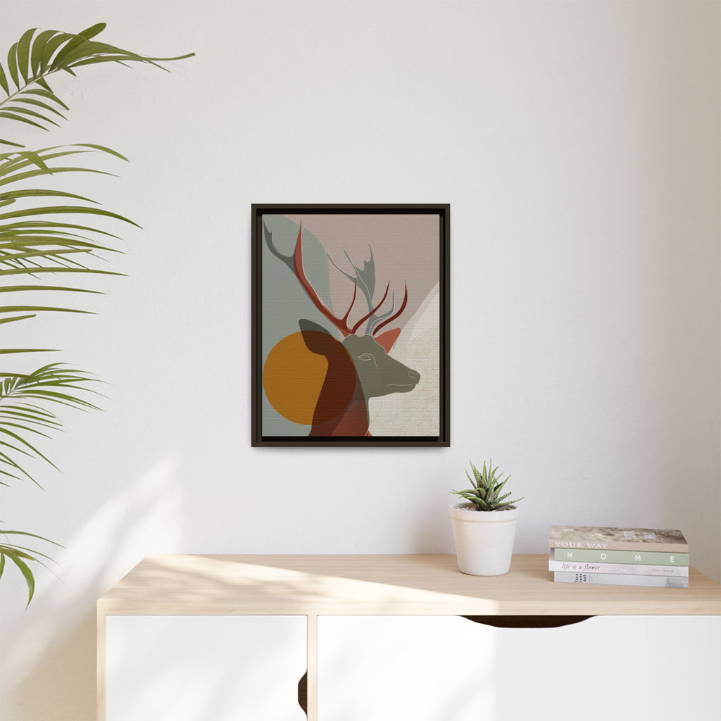 Rustic Reverie Framed Print : Minimalist Deer Profile, Contemporary Graphic Art Print   |  Personalized & Custom Orders Available