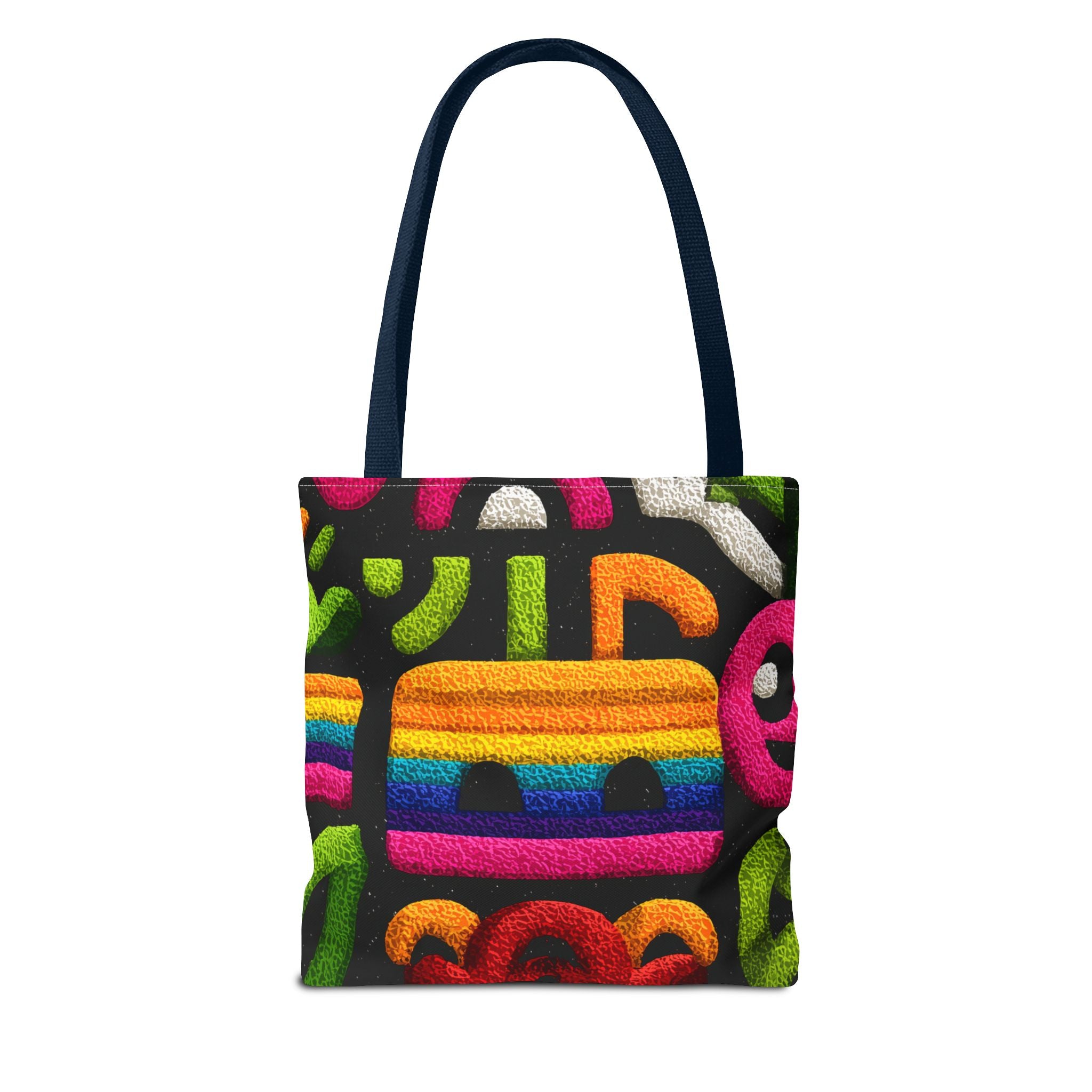 Colorful AOP Tote Bag, Vibrant Art Tote, Eco-Friendly Shopping Bag, Trendy Beach Bag, Unique Gift for Art Lovers