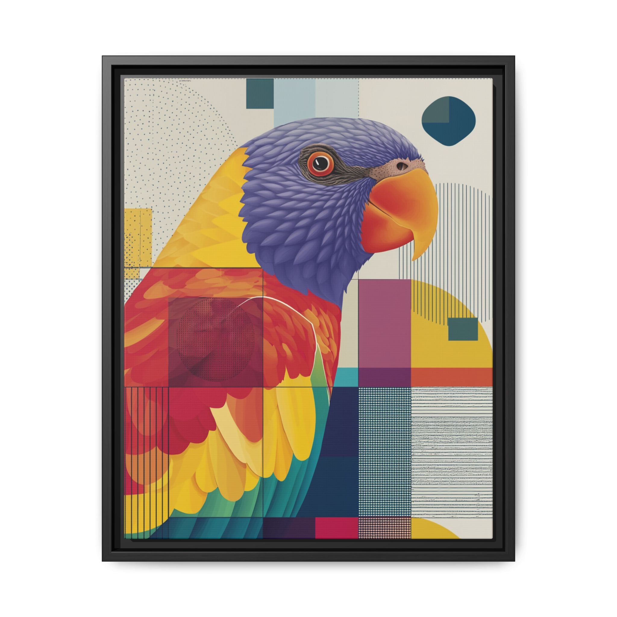 Geometric Parrot: Abstract Wildlife Art, Modern Color Block Design   |  Personalized & Custom Orders Available