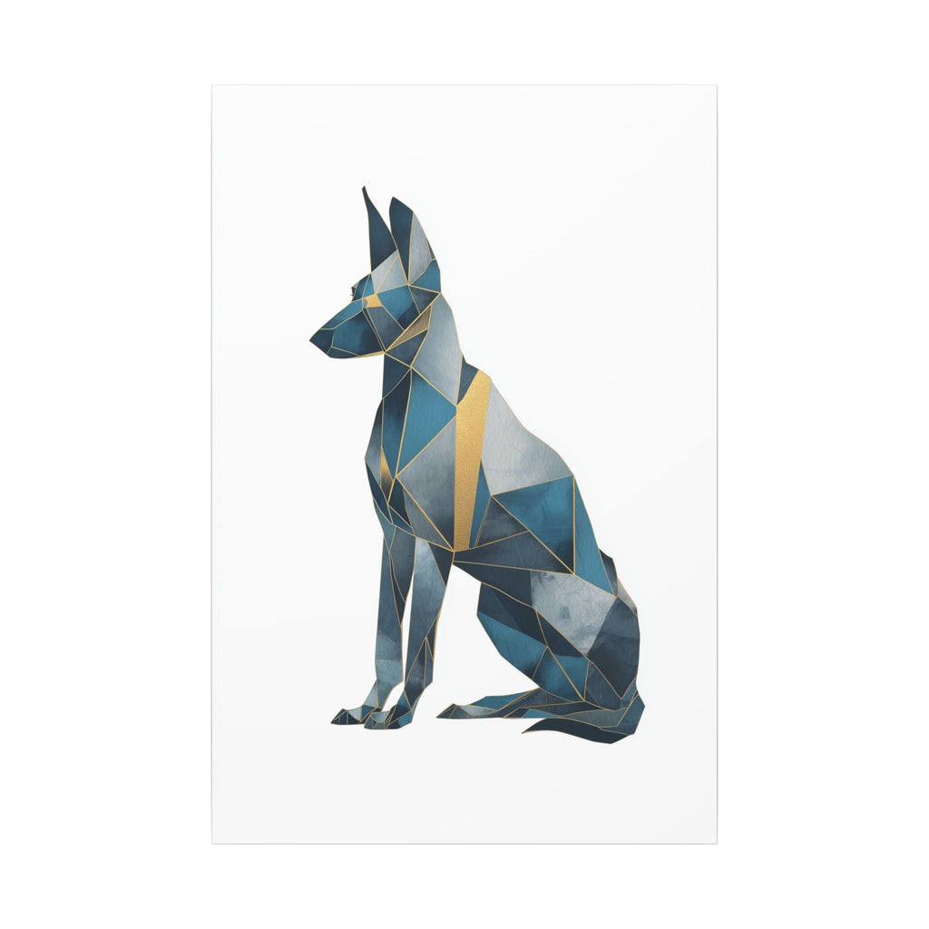 Crystalline Canine: Geometric Dog Portrait, Digital Art Polygon Style, Modern Architectural Animal Design   |  Personalized & Custom Orders