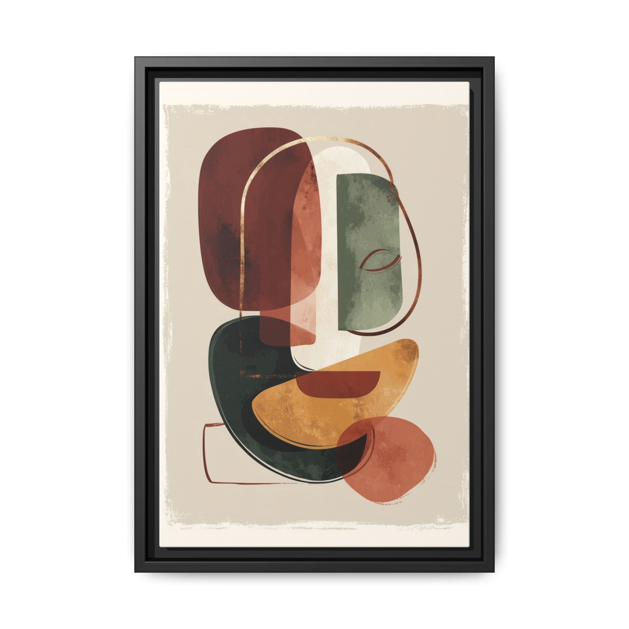 Layered Geometries: Mid-Century Modern Composition, Organic Abstract Design, Translucent Intersecting Shapes   |   Custom Orders Accepted