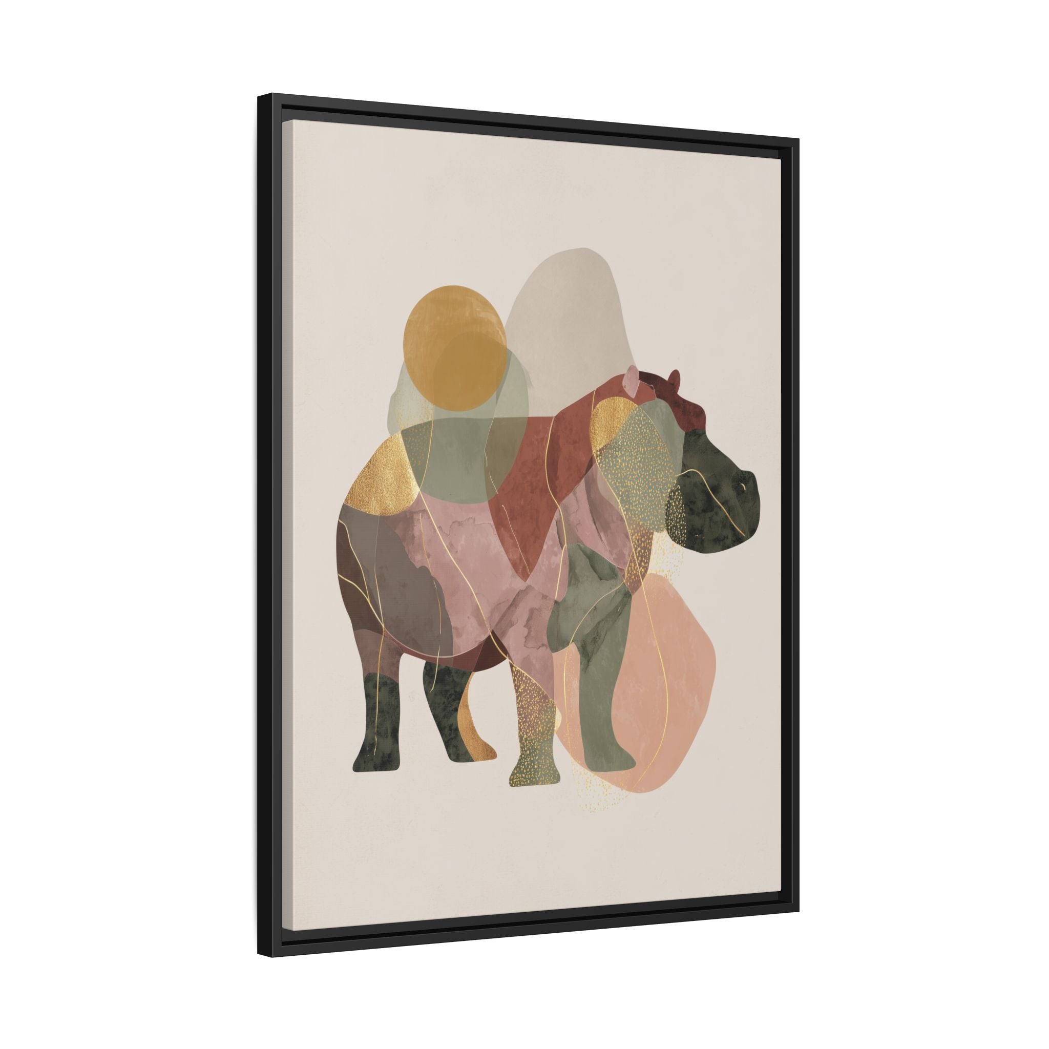 Fragmented Hippopotamus: Geometric Abstract Art, Minimalist Animal Portrait   |  Personalized & Custom Orders Available