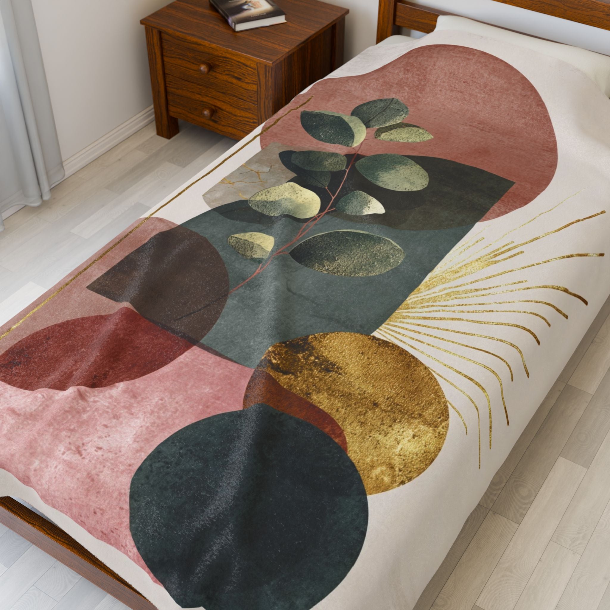 Eucalyptus Geometry: Botanical Abstract Composition, Minimalist Earth Tone Design   |    Custom Orders Available