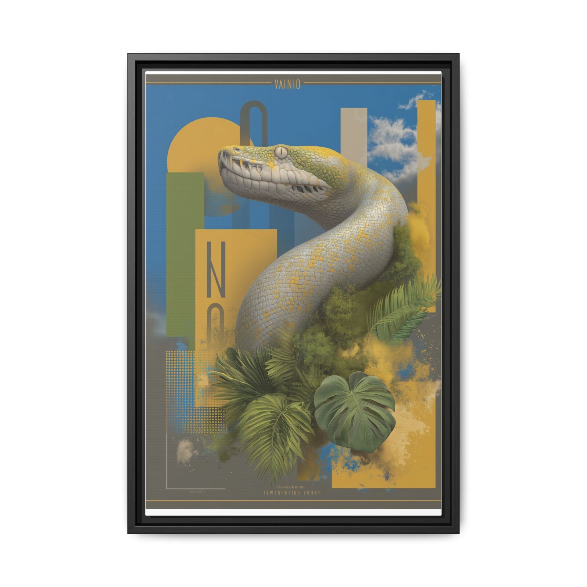 Serpent's Geometry: Tropical Anaconda Graphic Design, Modern Wildlife Illustration   |  Personalized & Custom Orders Available