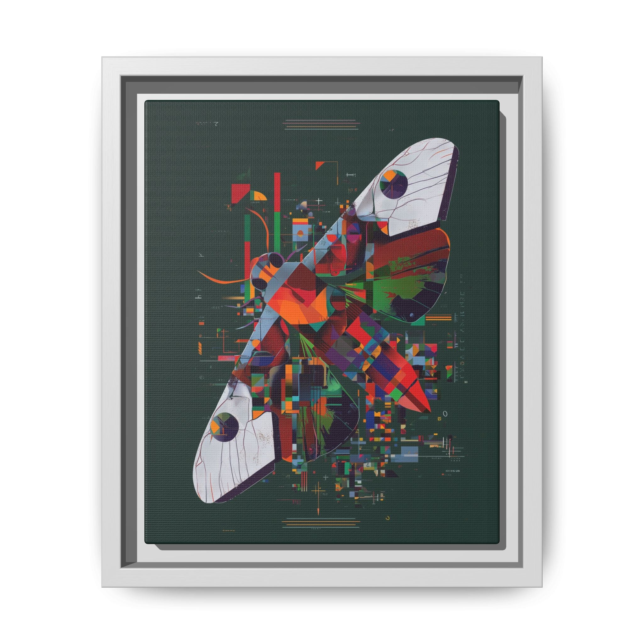 Digital Metamorphosis Framed Print: Geometric Butterfly Abstrac, Cubist Technological   |  Personalized & Custom Orders Available