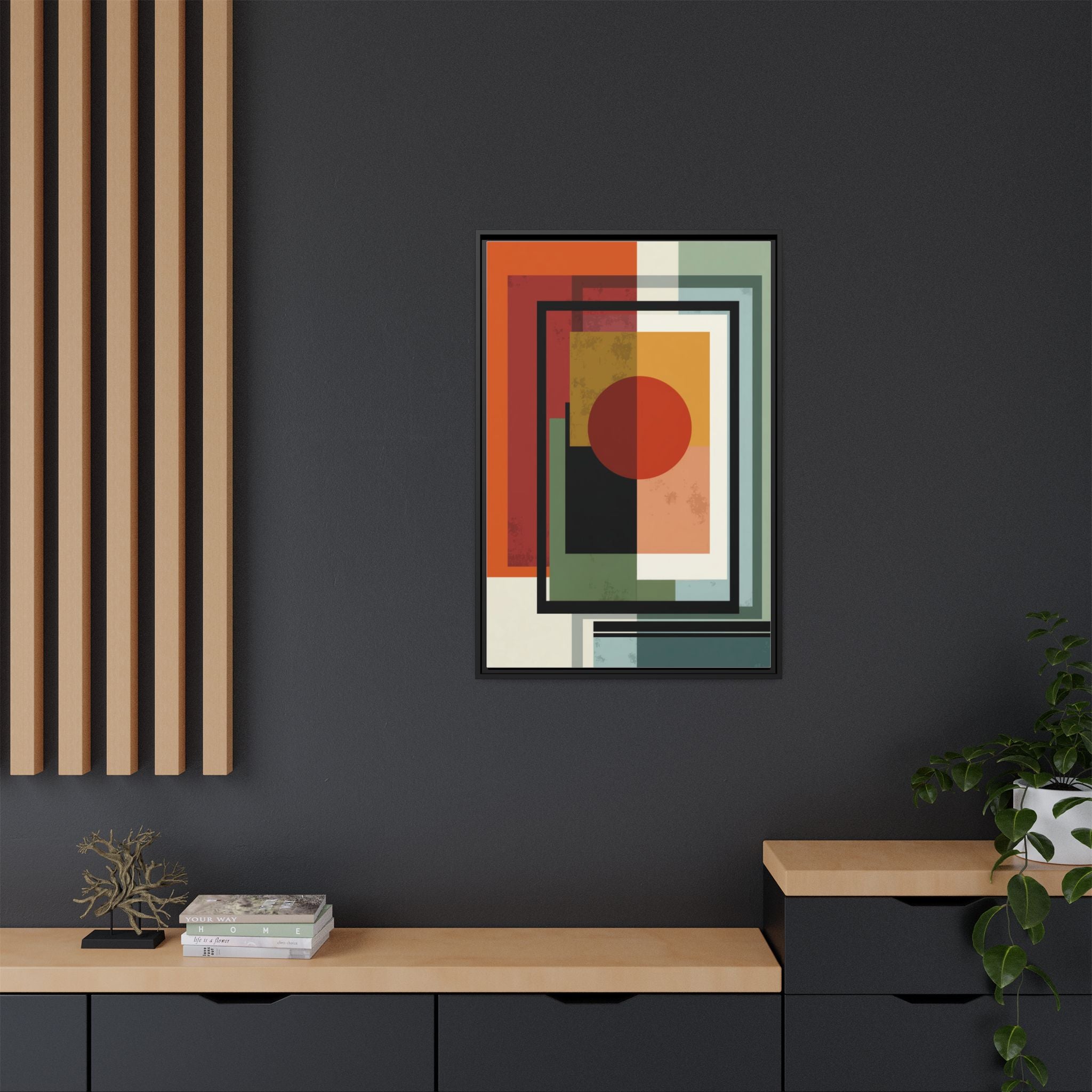 Geometric Harmonies: Mid-Century Modern Composition, Constructivist Inspiration, Abstract Rectangular Interplay   |   Custom Orders Accepted