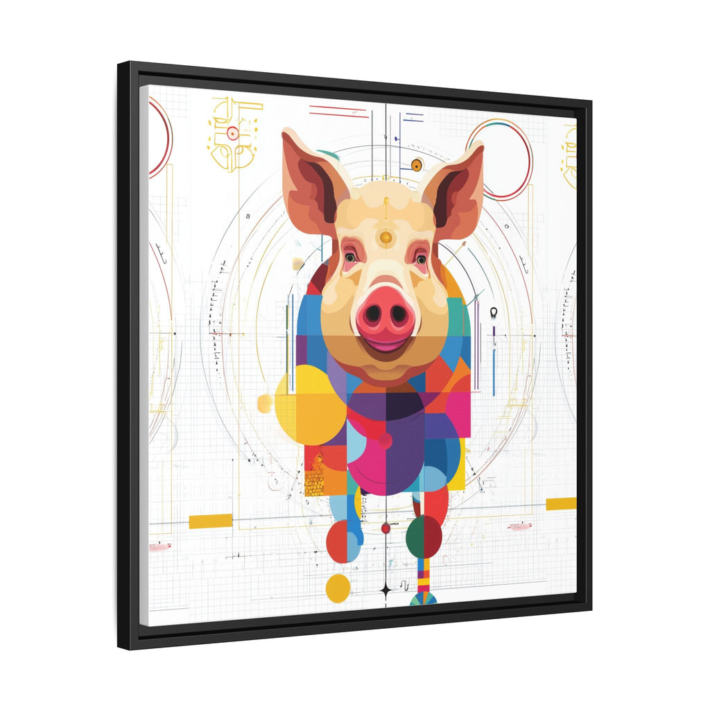 Geometric Pig: Digital Cubist Portrait, Mathematical Animal Abstraction   |    Custom Orders Available