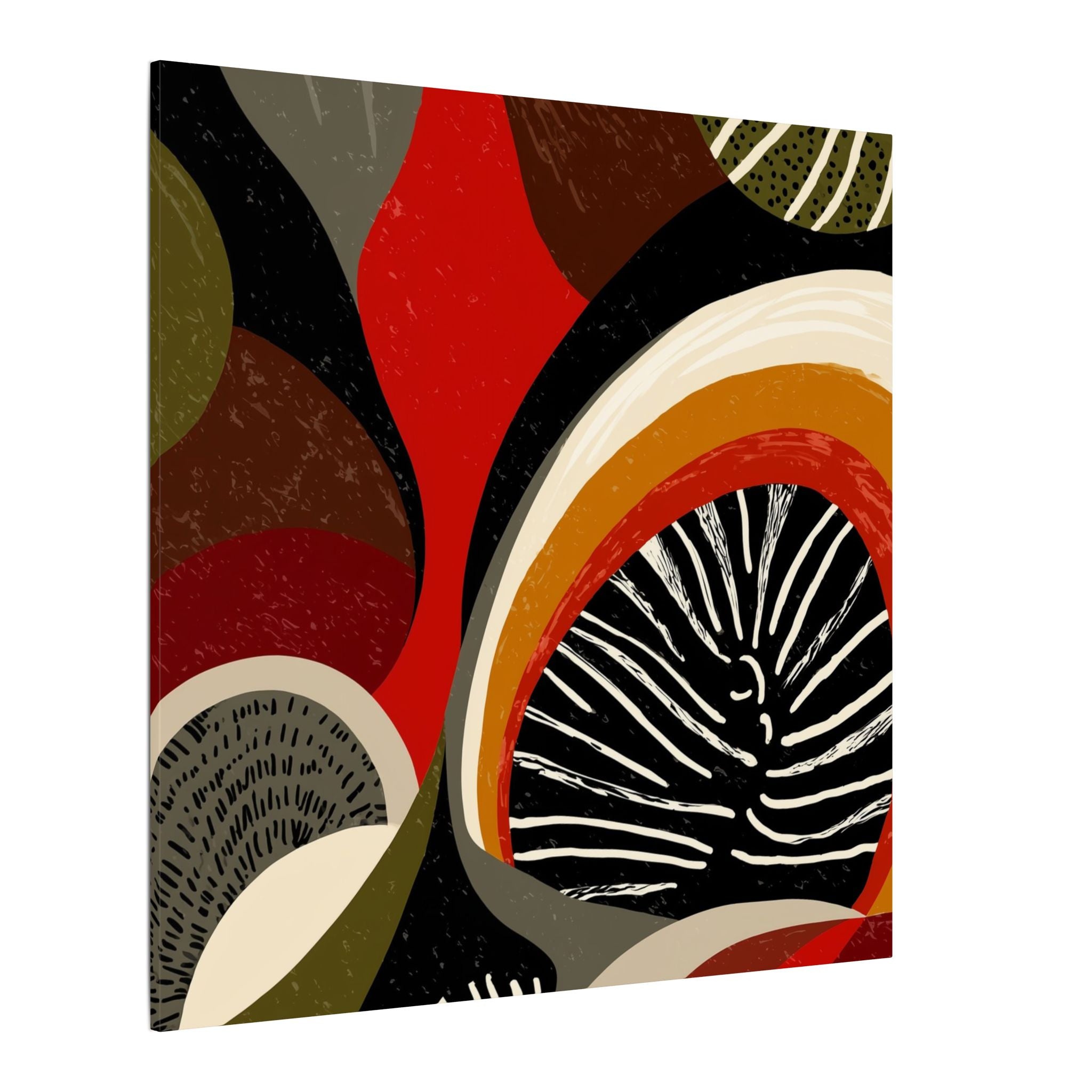 Harmonic Convergence: Organic Geometry, Mid-Century Modern Abstract, Earthy Palette Composition   |   Custom Orders Accepted