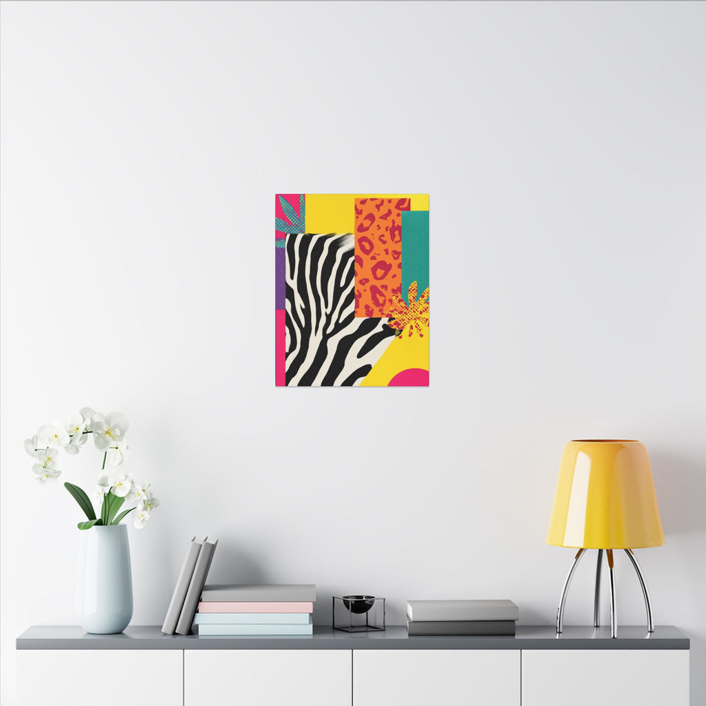 Copy of Pop Geometry: Zebra Leopard Fusion, Geometric Color Block, Modern Abstract Design   |   Custom Orders Accepted