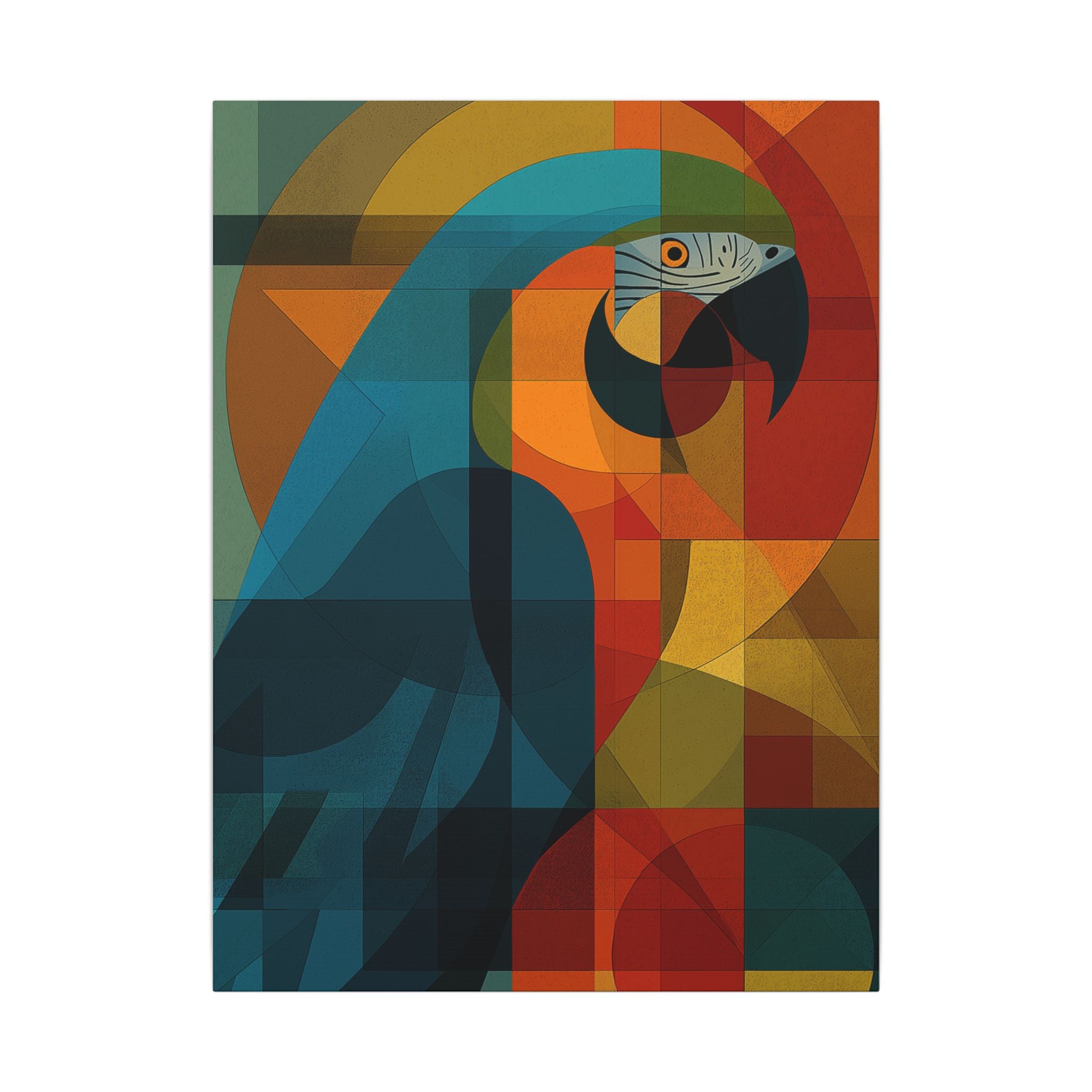 Prismatic Parrot: Cubist Mosaic, Geometric Abstract Bird Art   |    Custom Orders Available