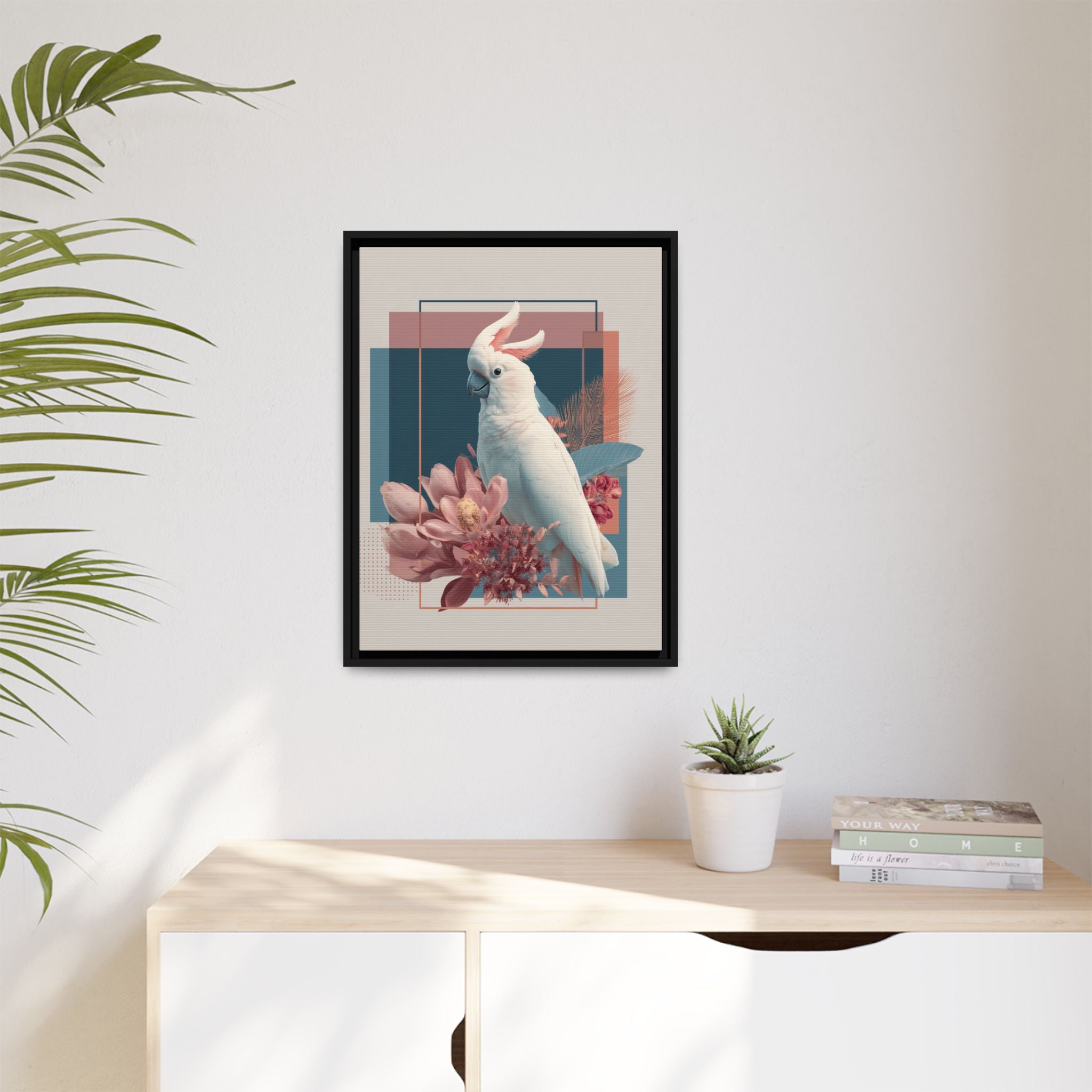 Ethereal Cockatoo: Geometric Wildlife Art, Digital Nature Portrait   |    Custom Orders Available