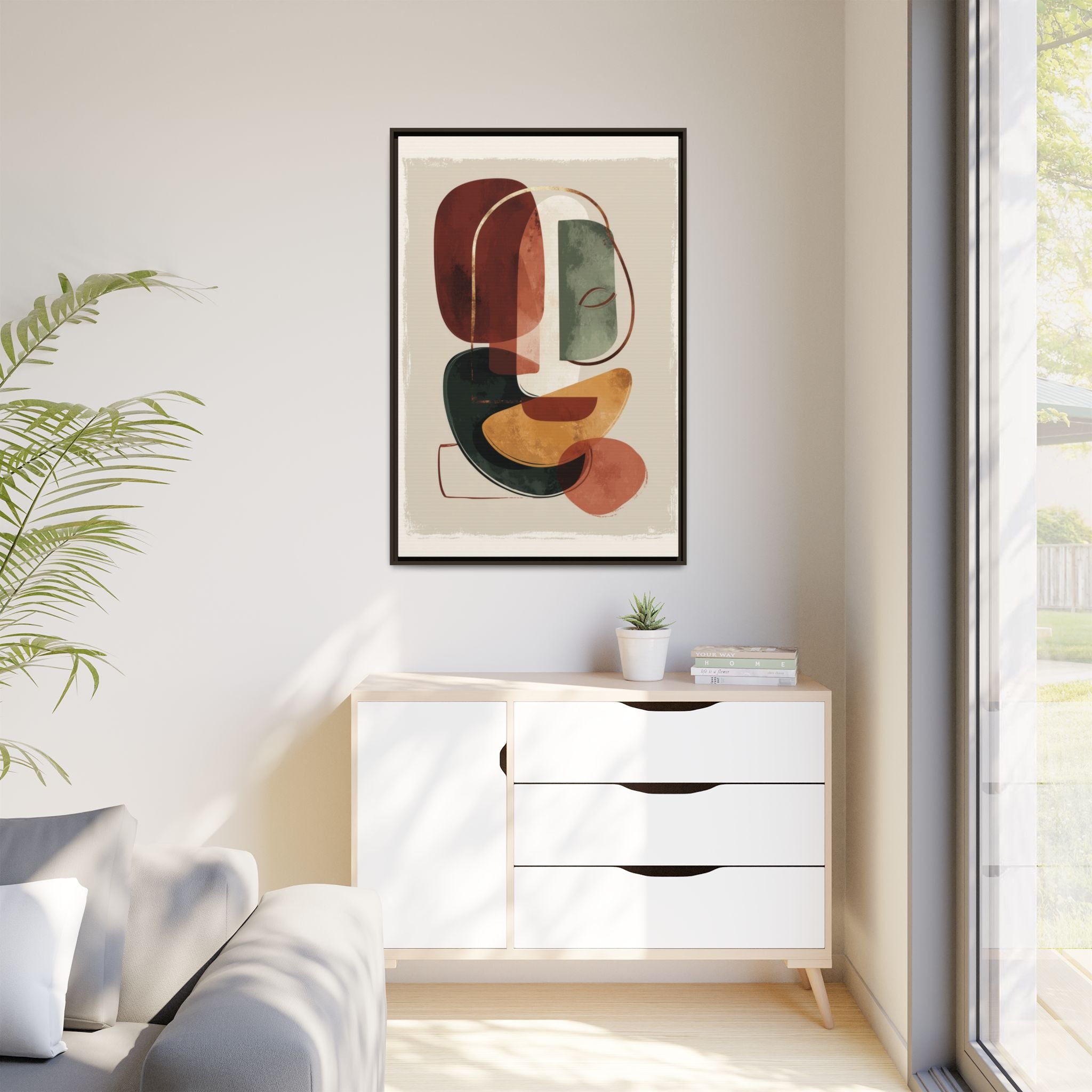 Layered Geometries: Mid-Century Modern Composition, Organic Abstract Design, Translucent Intersecting Shapes   |   Custom Orders Accepted